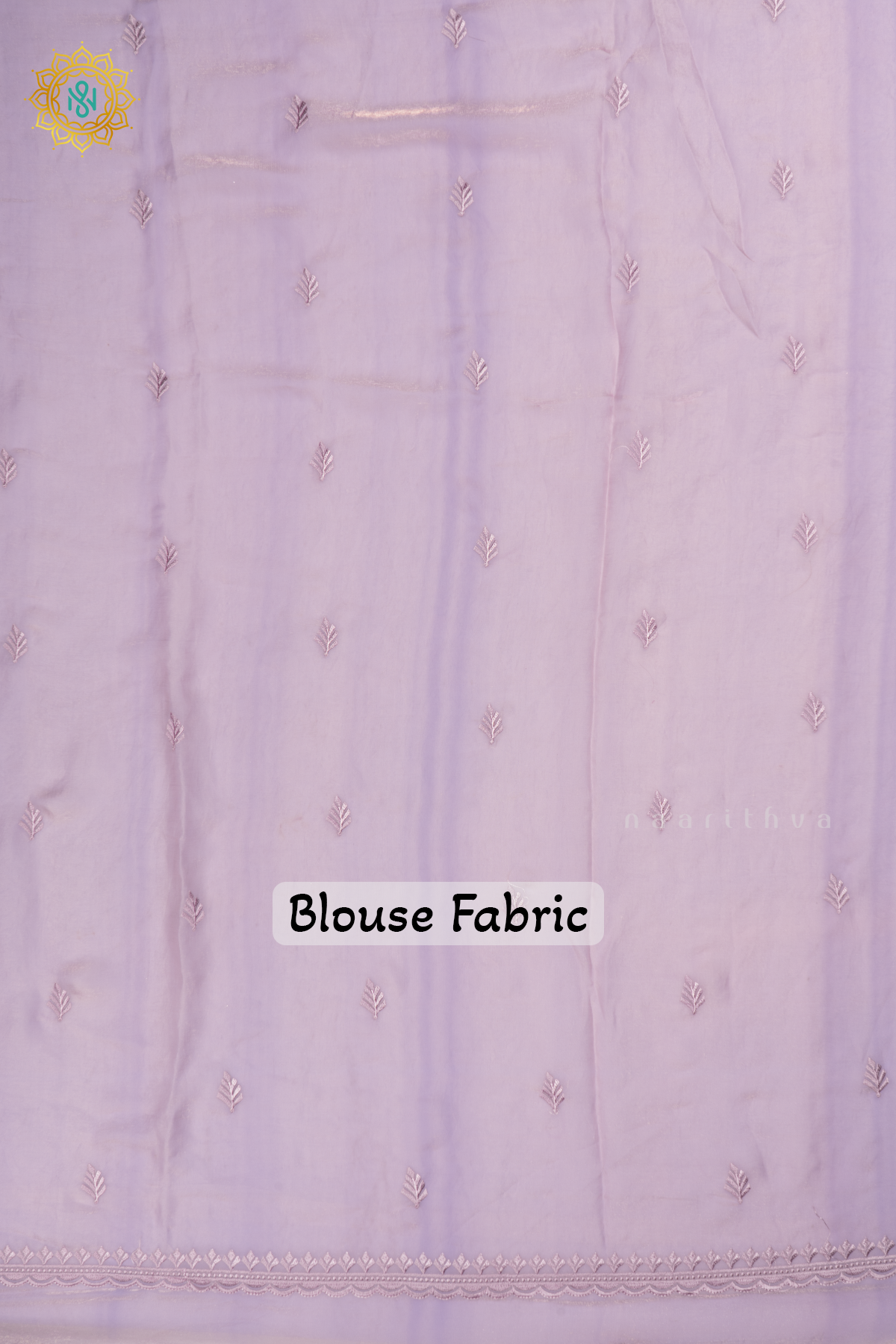 Lavender - Tissue Organza Saree with Allover Plain Body with Thread Work and Stone work border