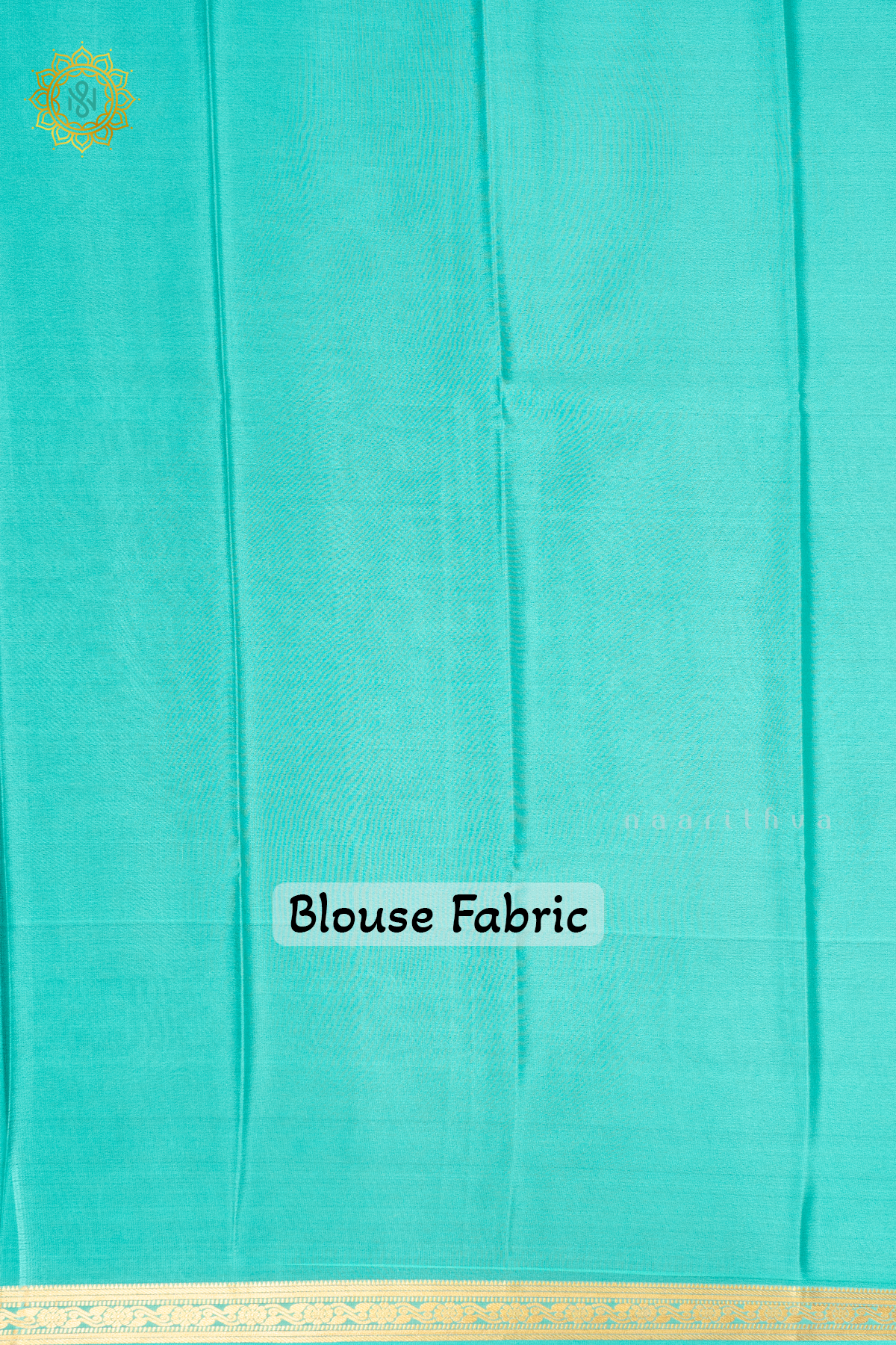 ROYAL BLUE WITH AQUA GREEN - PURE MYSORE CREPE SILK