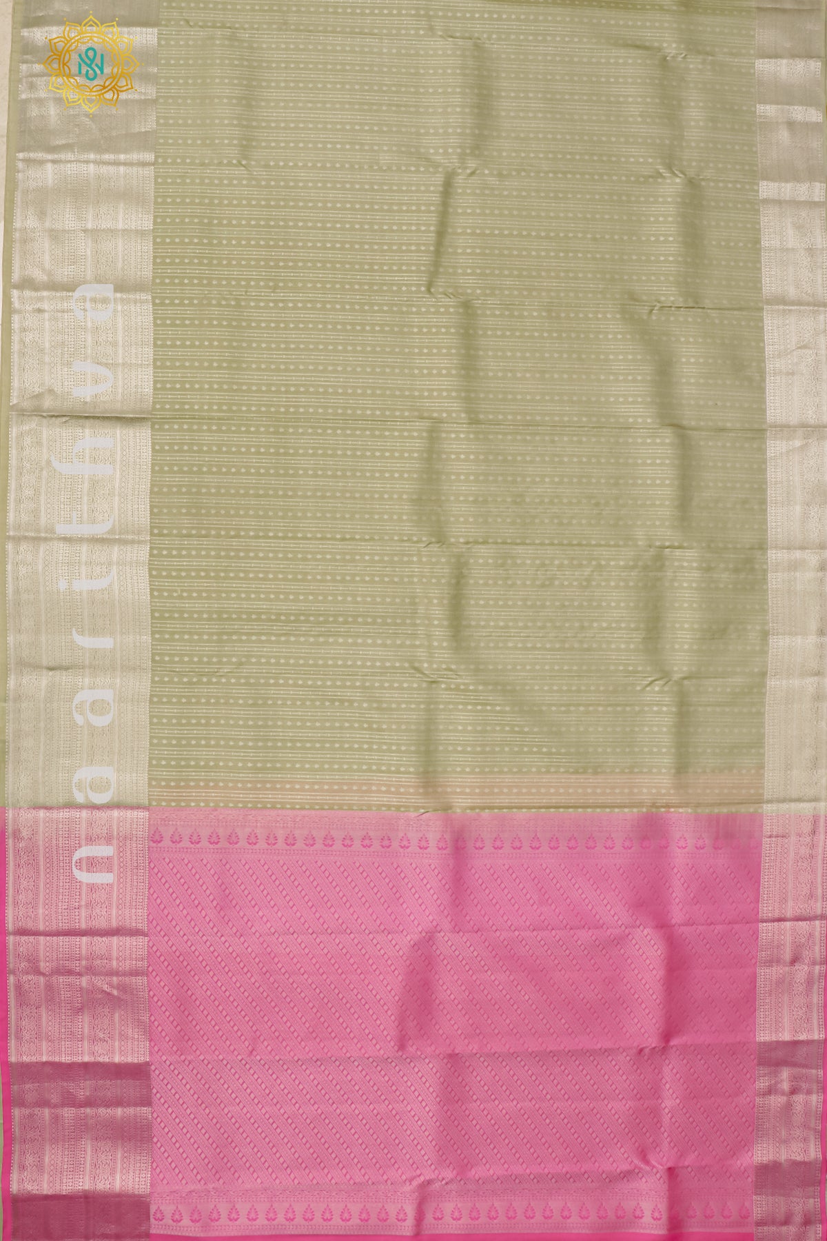 PISTA GREEN WITH PINK - KANJIVARAM PURE MIX