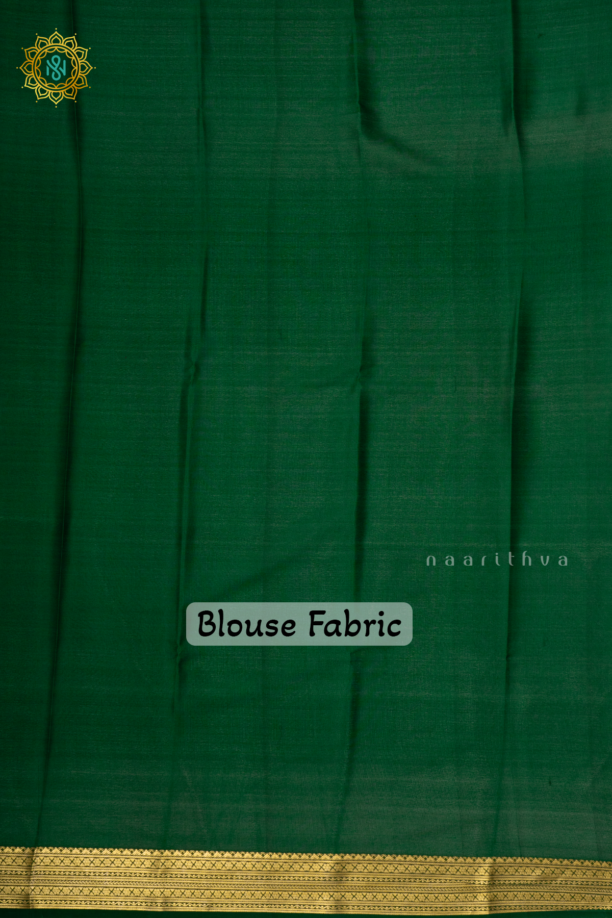 ORANGE WITH GREEN - PURE MYSORE CREPE SILK