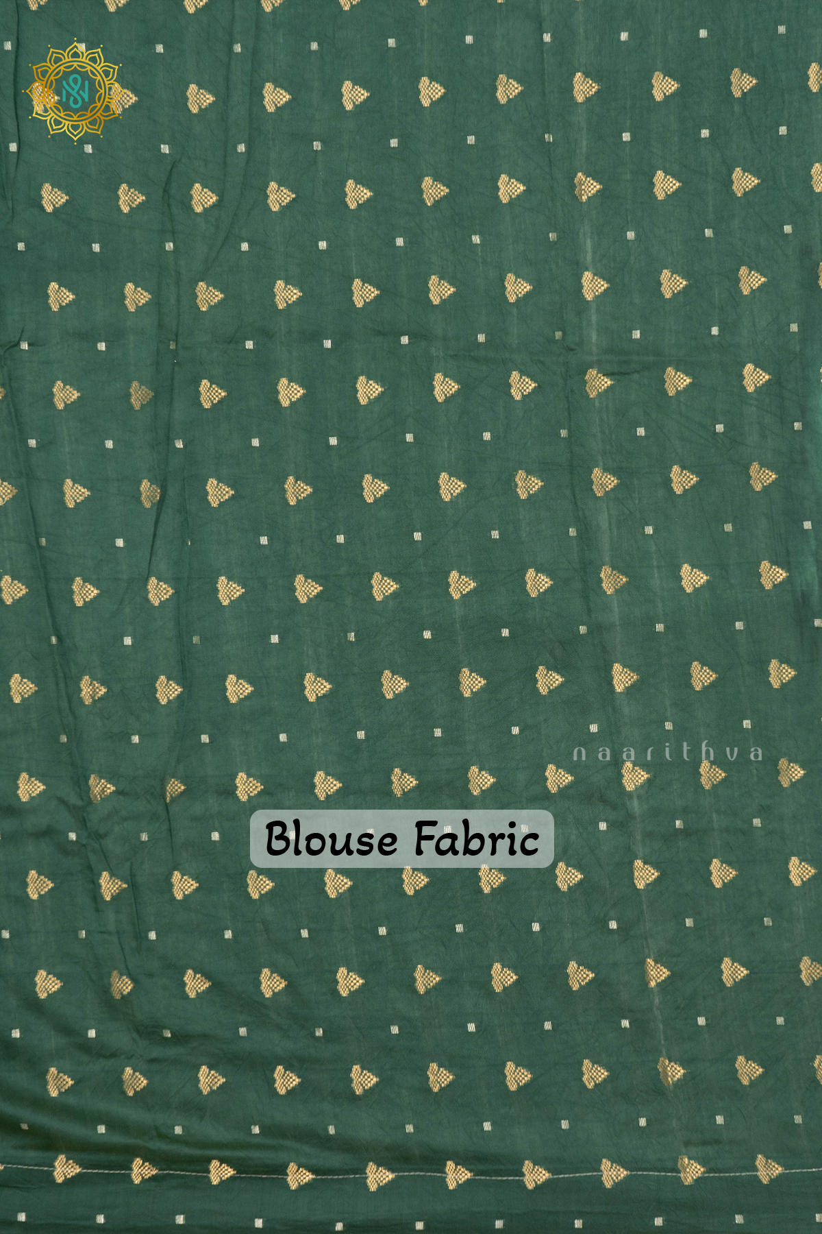 BOTTLE GREEN WITH RED - SEMI CREPE SILK