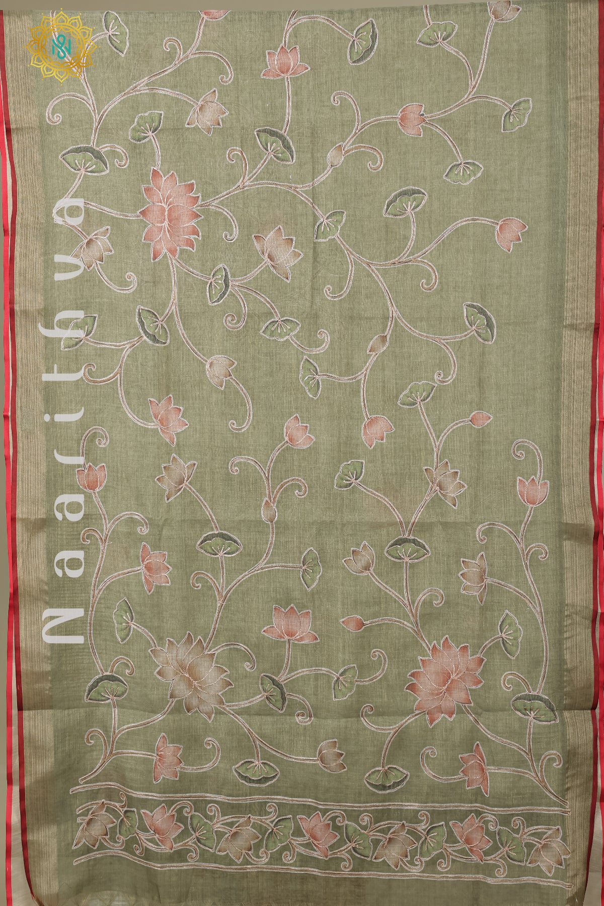 GREEN - KALAMKARI LINEN TISSUE