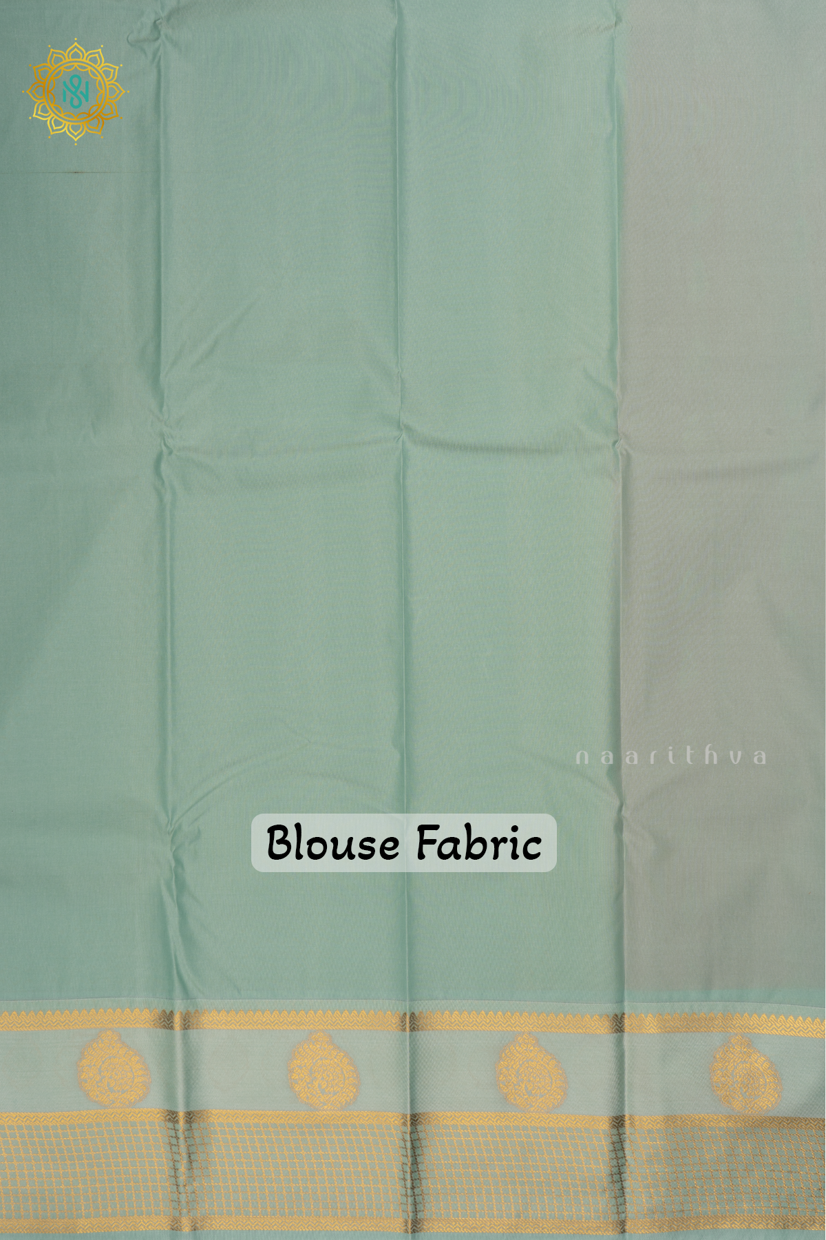 Orange With Aqua Green Semi Kanchi Saree With Zari Buttas All Over And Contrast Zari Border