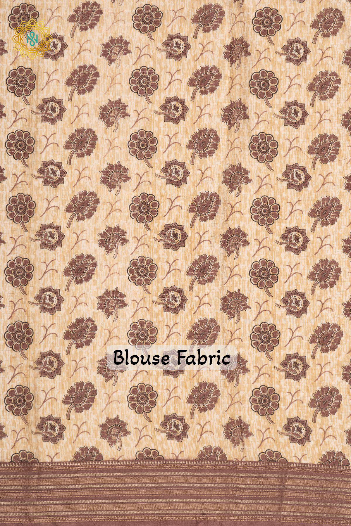 MAROON WITH BEIGE - SEMI CREPE SILK