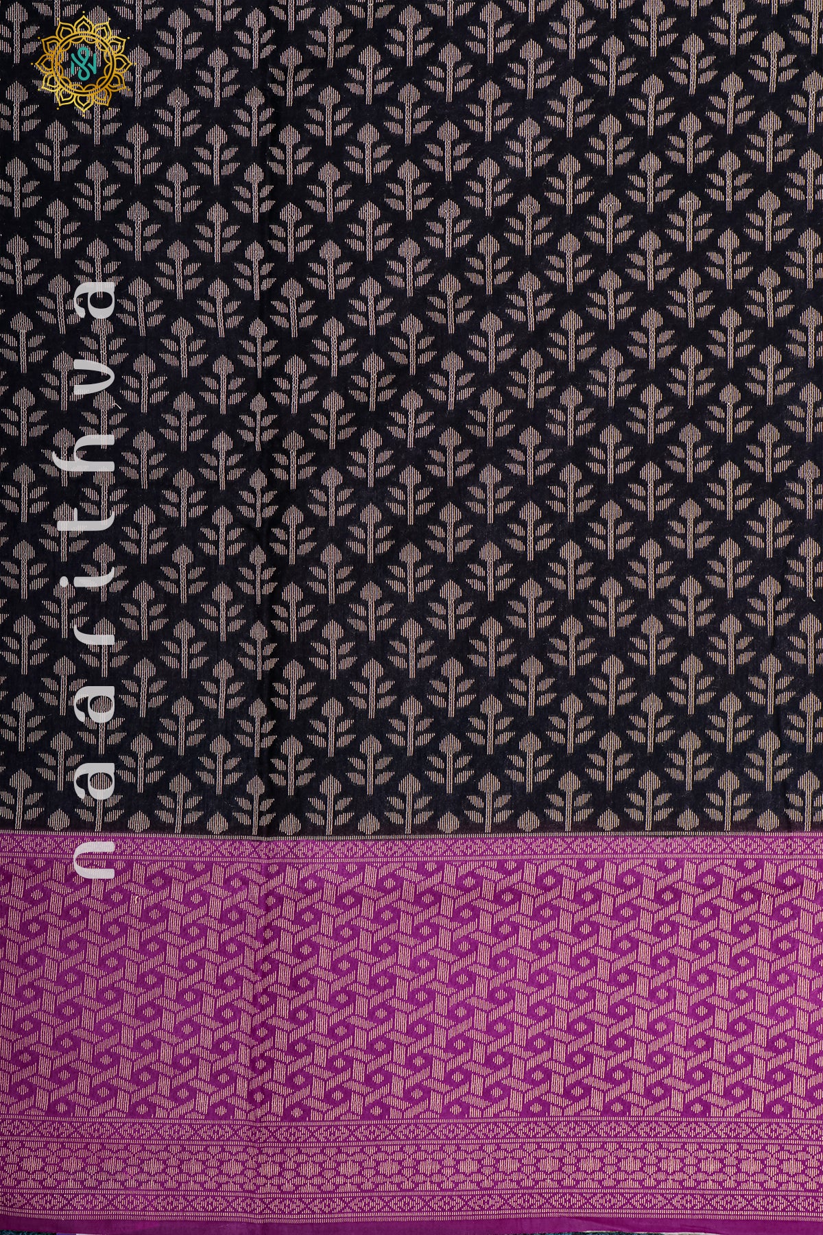 BLACK WITH MAGENTA - JUTE COTTON