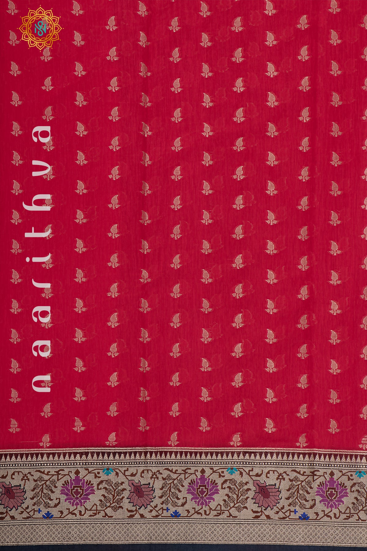 RED WITH BLACK - JUTE COTTON