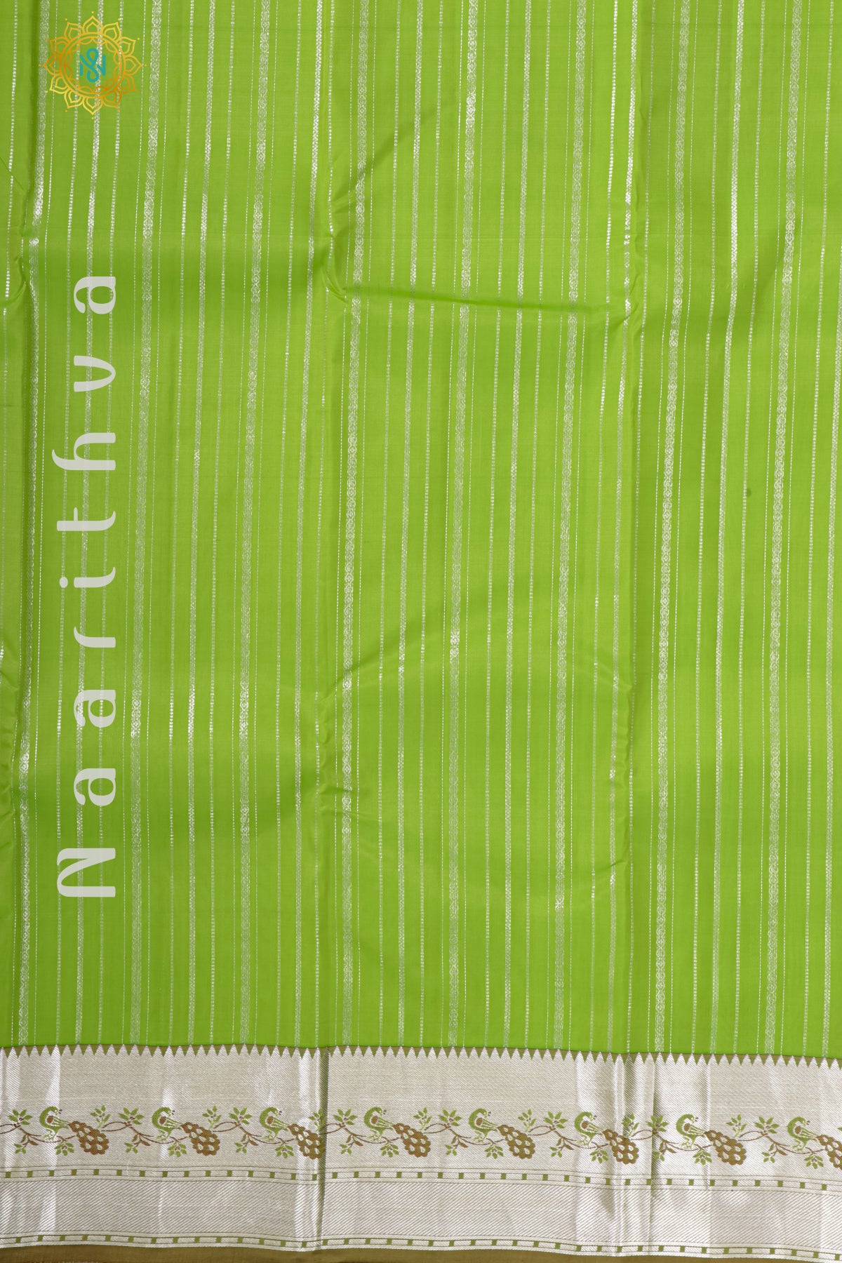 PARROT GREEN WITH OLIVE GREEN - KANJIVARAM PURE MIX