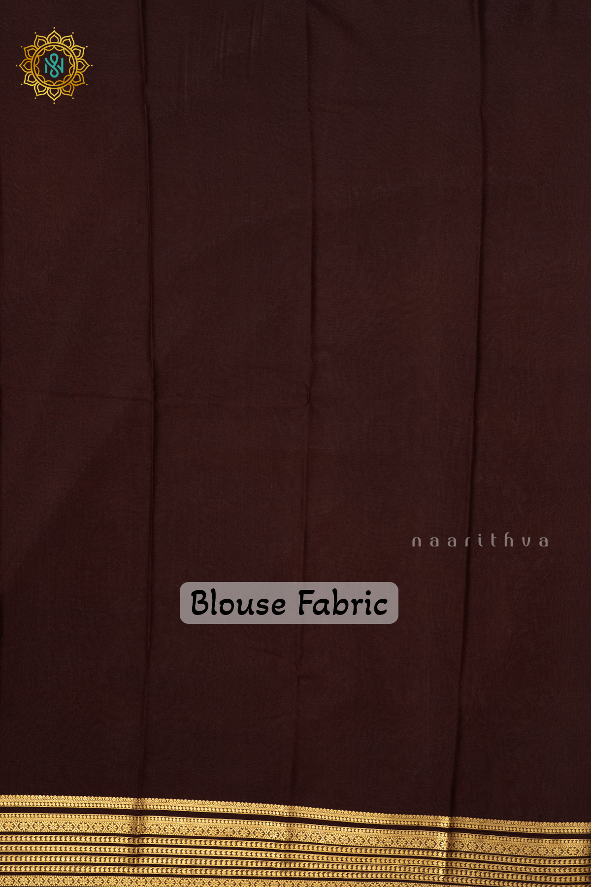 ORANGE WITH BROWN - PURE MYSORE CREPE SILK