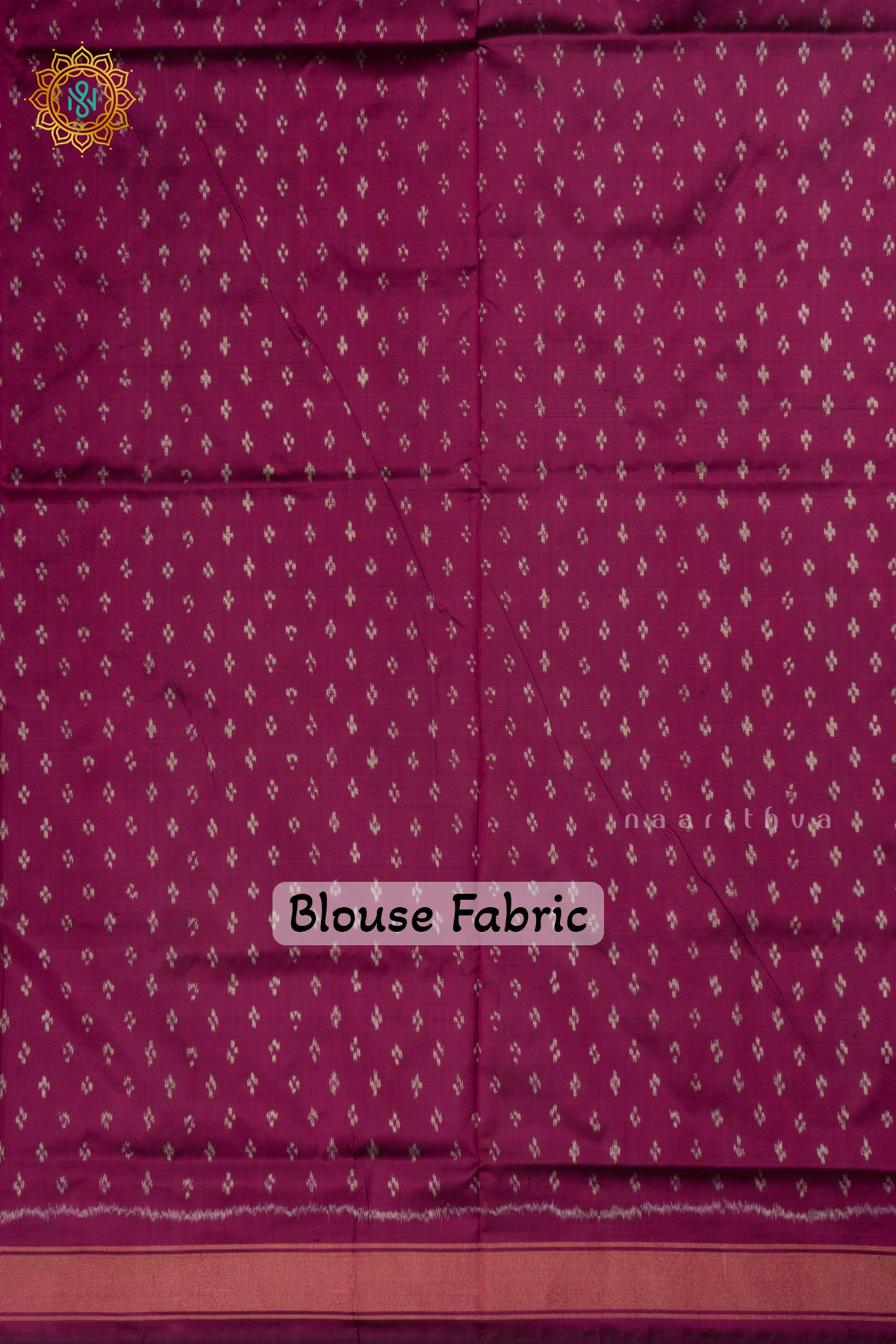 Magenta Ikkat Pure Silk Saree with Patola Printed Body and Zari Border