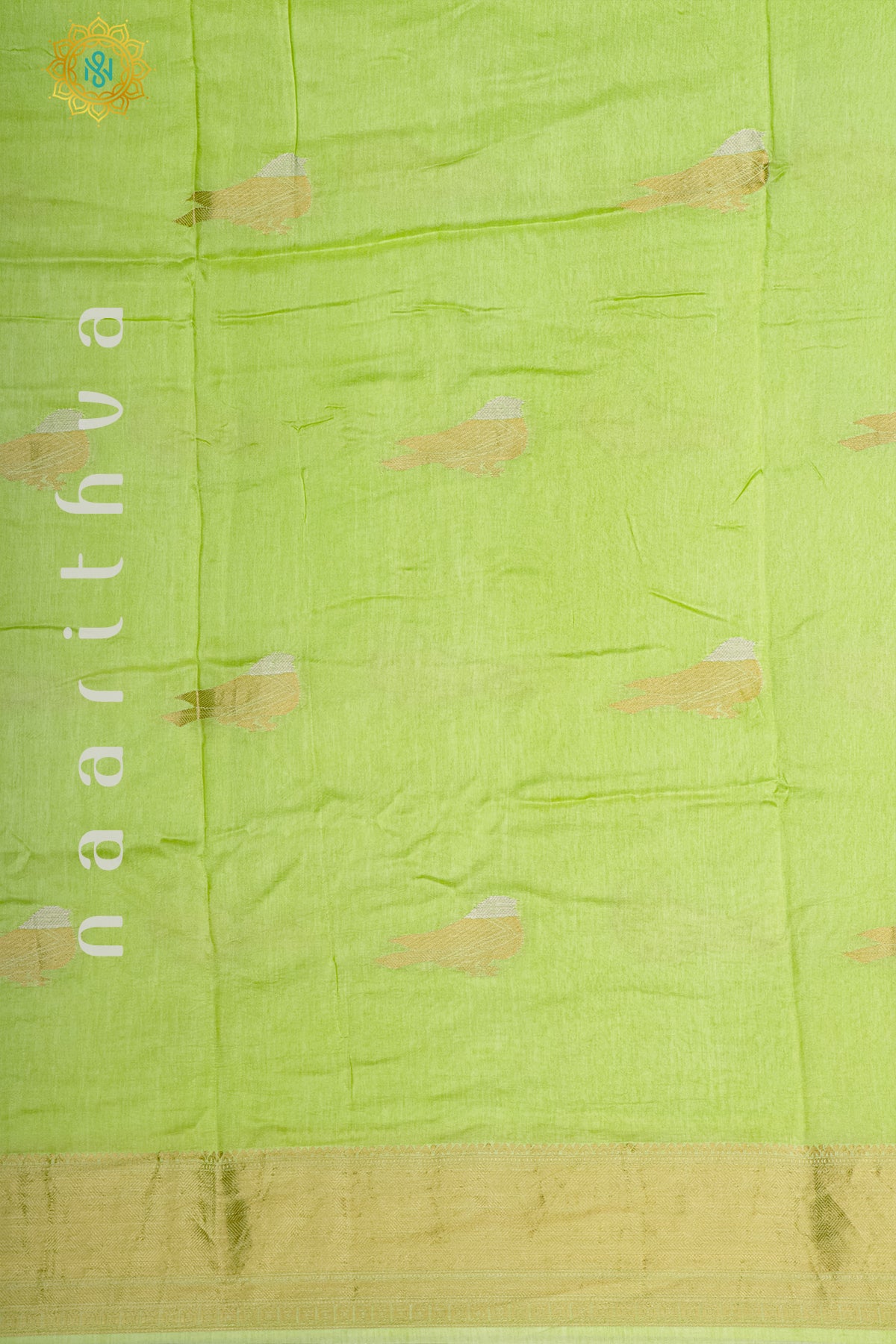 LIGHT GREEN WITH  BOTTLE GREEN - DOLA SILK