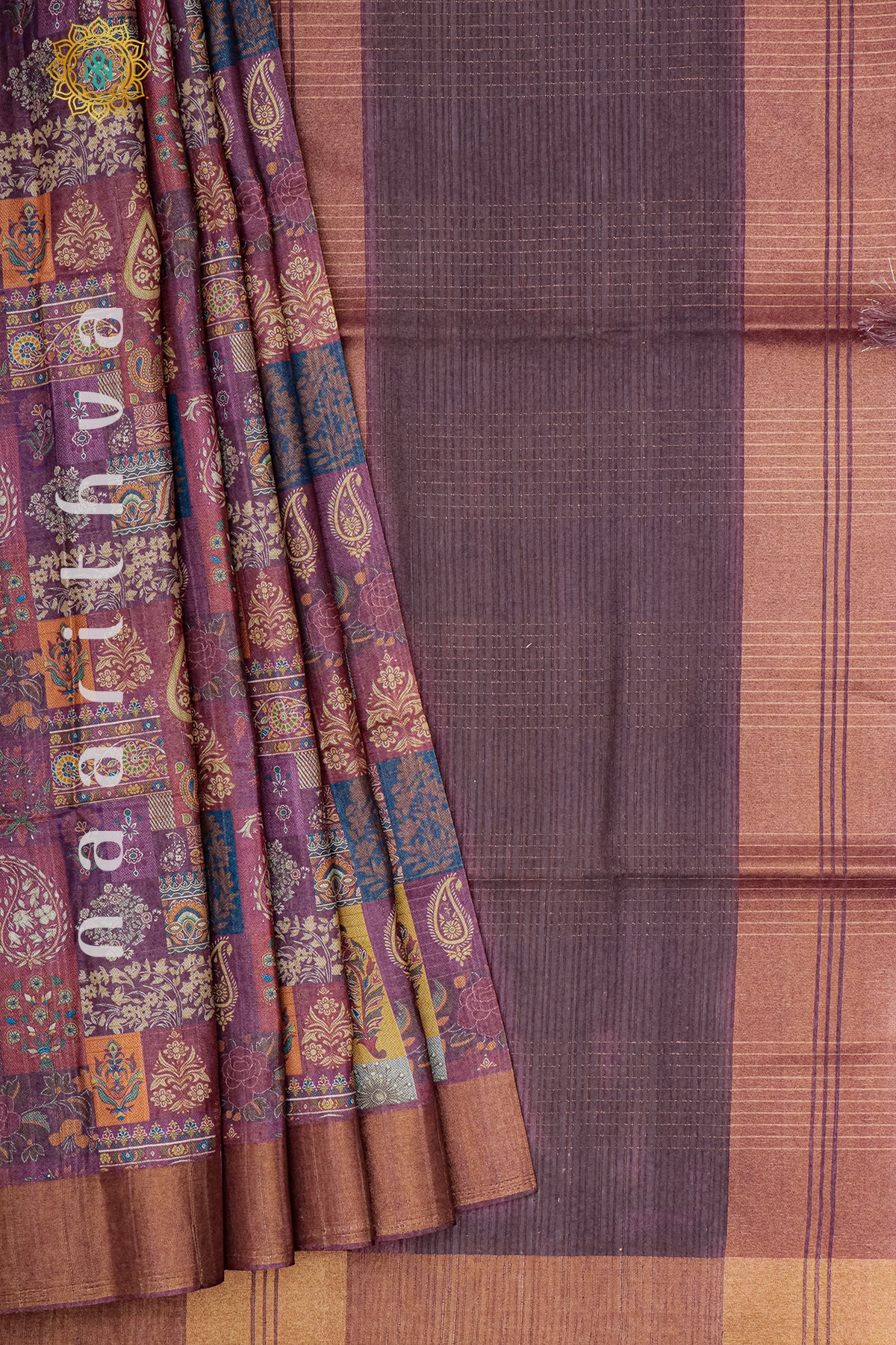 MAROON - SEMI TUSSAR SILK