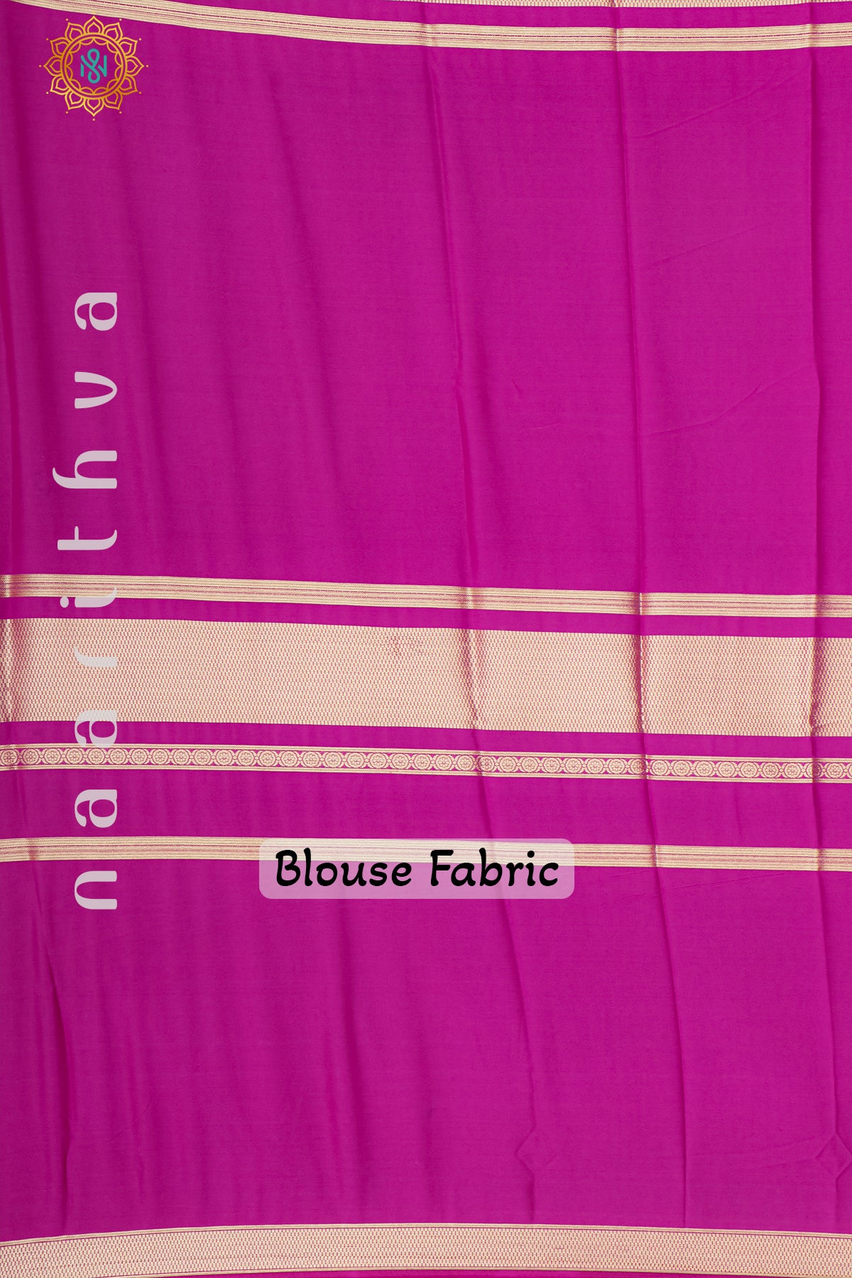 SKY BLUE WITH PINK & NAVY BLUE - SEMI MYSORE CREPE SILK