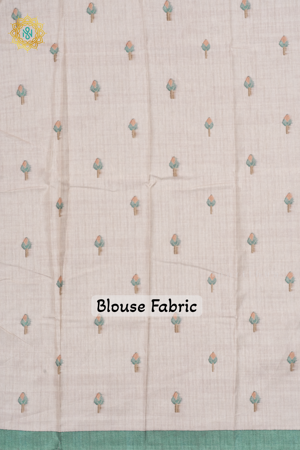 OFF WHITE WITH AQUA GREEN - KOTHA TUSSAR
