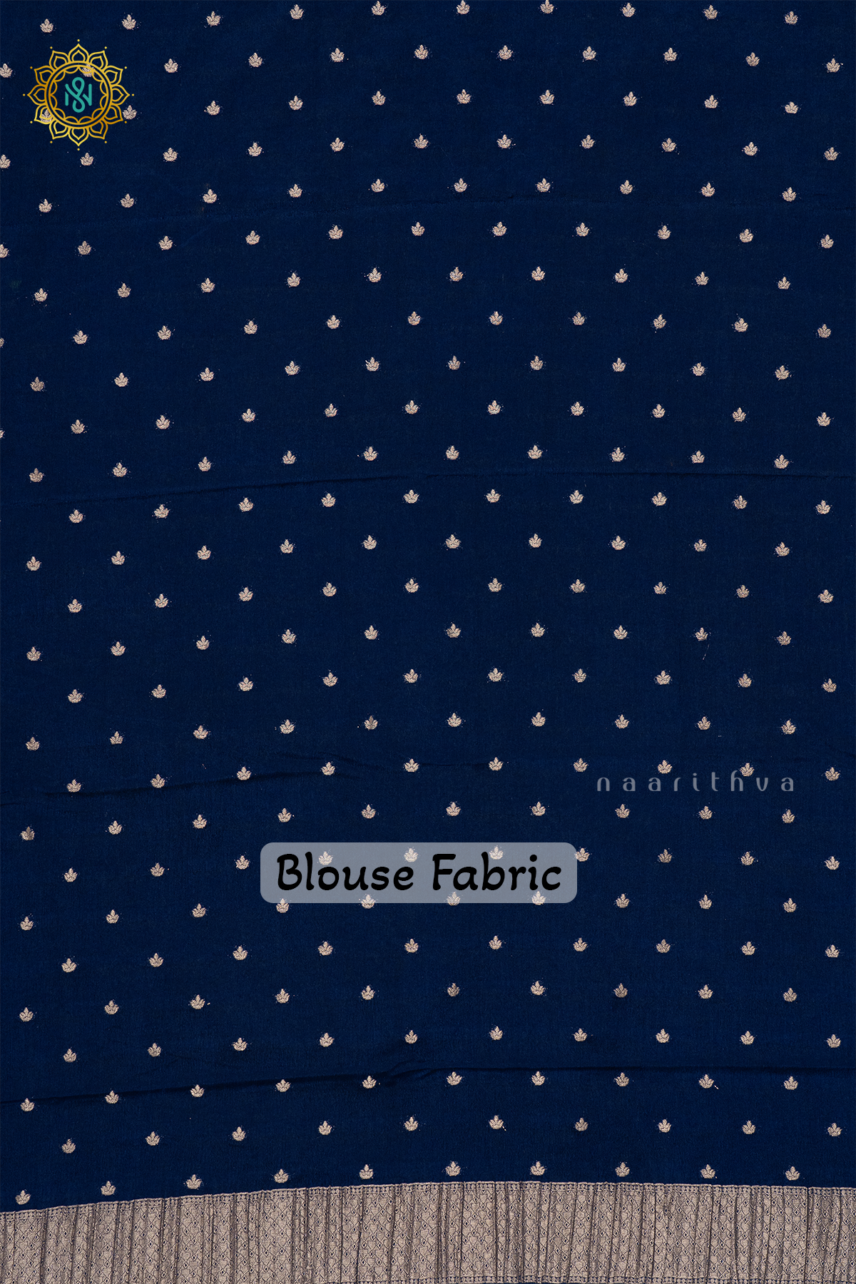 AQUA GREEN WITH NAVY BLUE - SEMI CREPE GEORGETTE