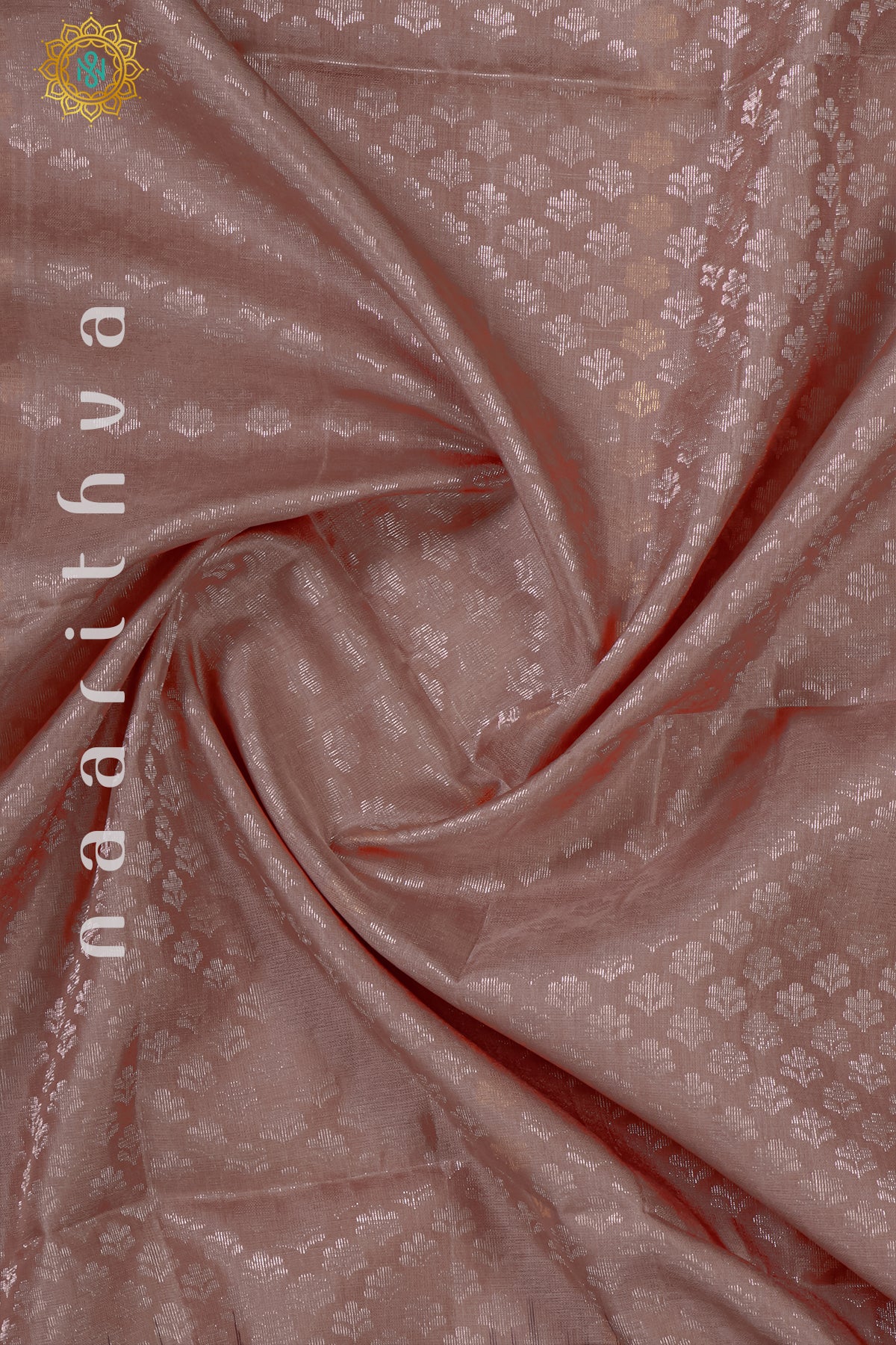 PEACH WITH WINE - PURE KANJIVARAM SOFT SILK