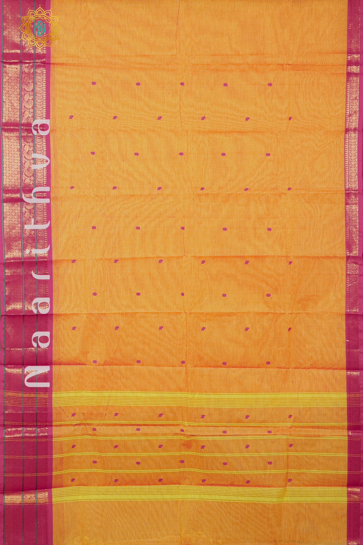 YELLOW WITH PINK - CHETTINAD COTTON