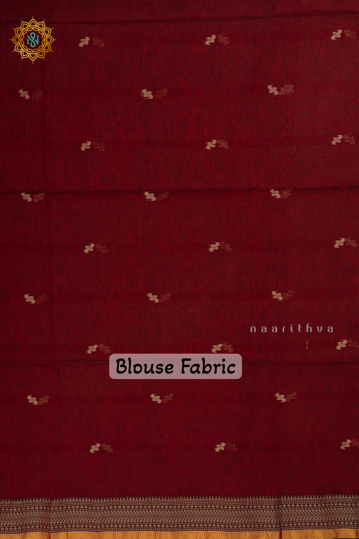 Dark Red Mul Cotton Saree Thread Woven Buttas On The Body With Thread and Zari Woven Border