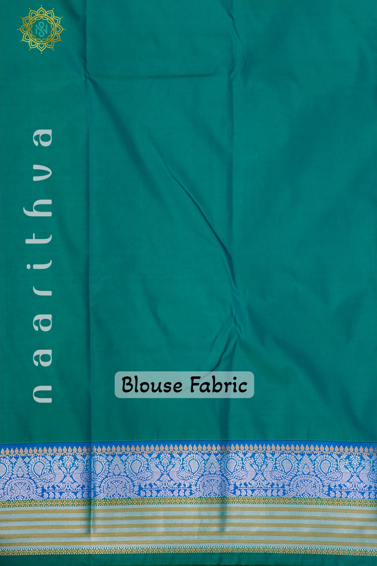 YELLOW WITH SKY BLUE & CYAN GREEN - SEMI KANCHI
