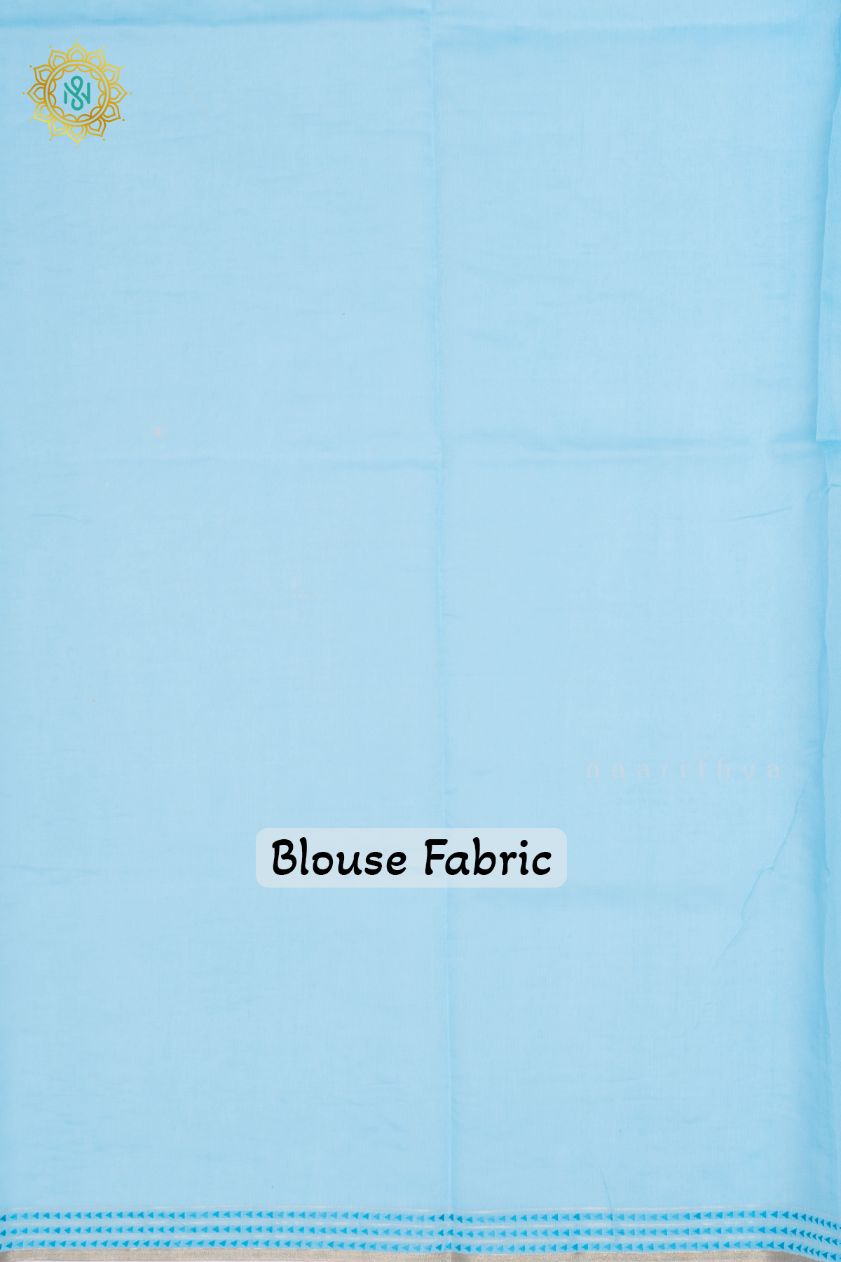 SKY BLUE - CHANDERI  COTTON SAREE WITH EMBROIDERY BUTTAS,  PALLU AND THREAD WOVEN BORDER