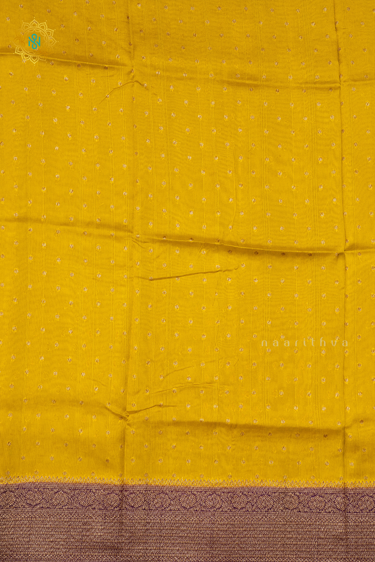 LEMON YELLOW WITH PURPLE - SEMI BANRASI RAW SILK