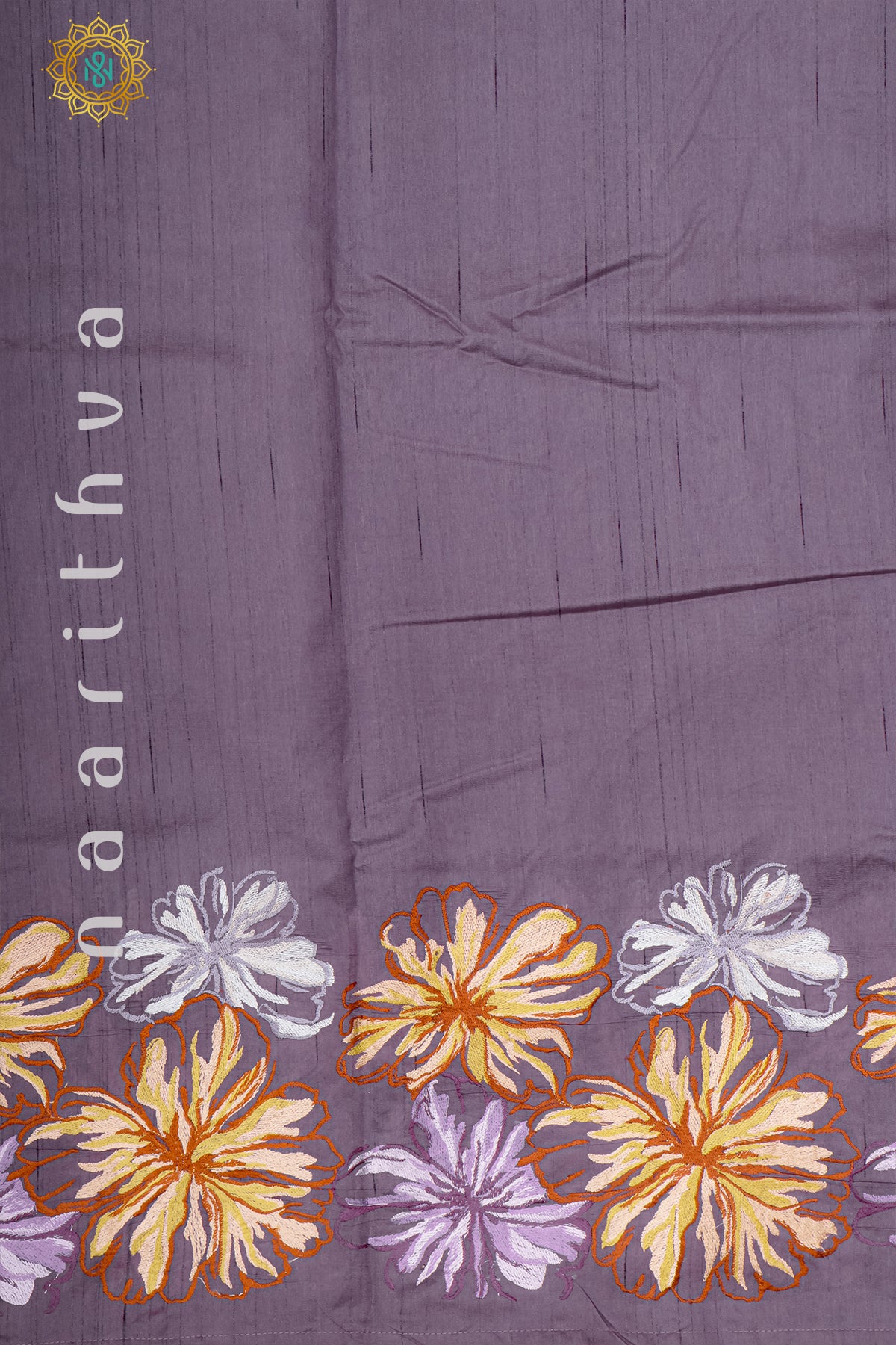 LAVENDER - SEMI TUSSAR SILK WITH EMBROIDERY