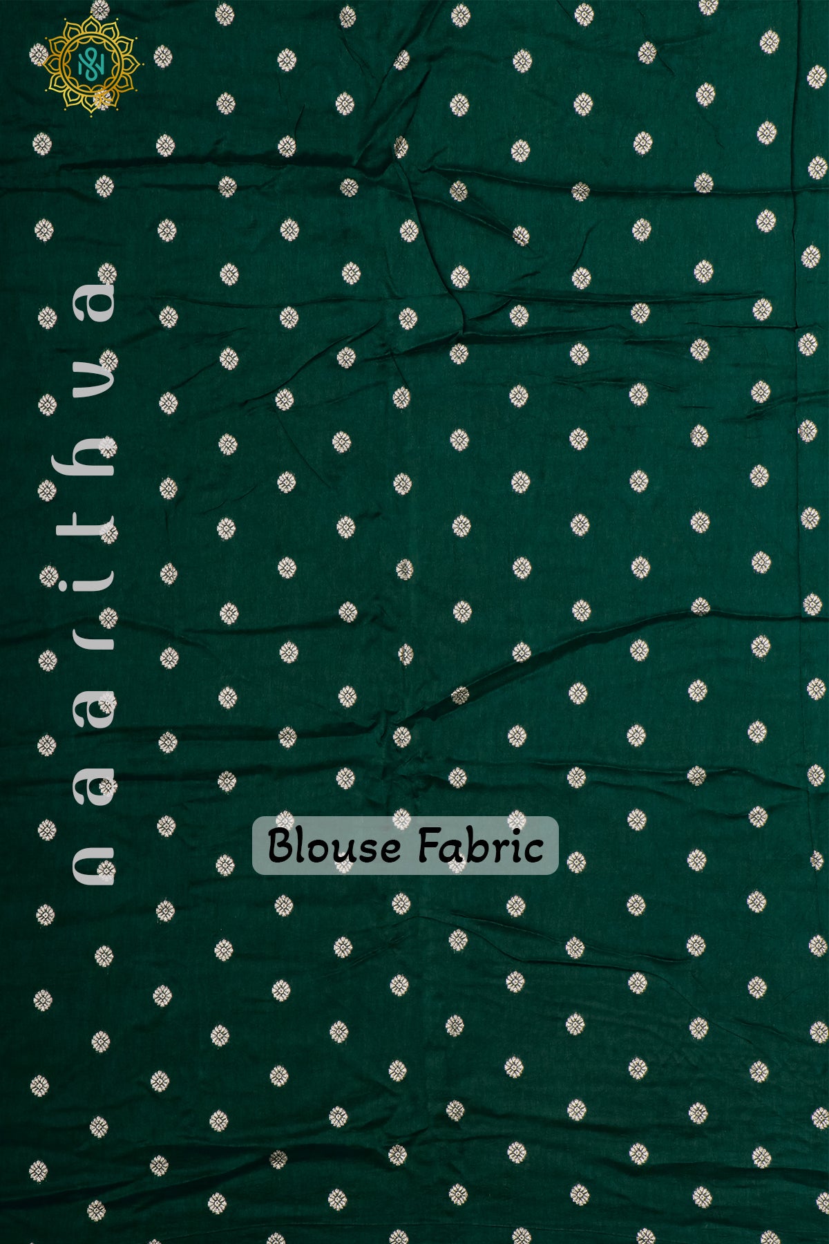 AQUA GREEN WITH BOTTLE GREEN - SEMI CREPE SILK