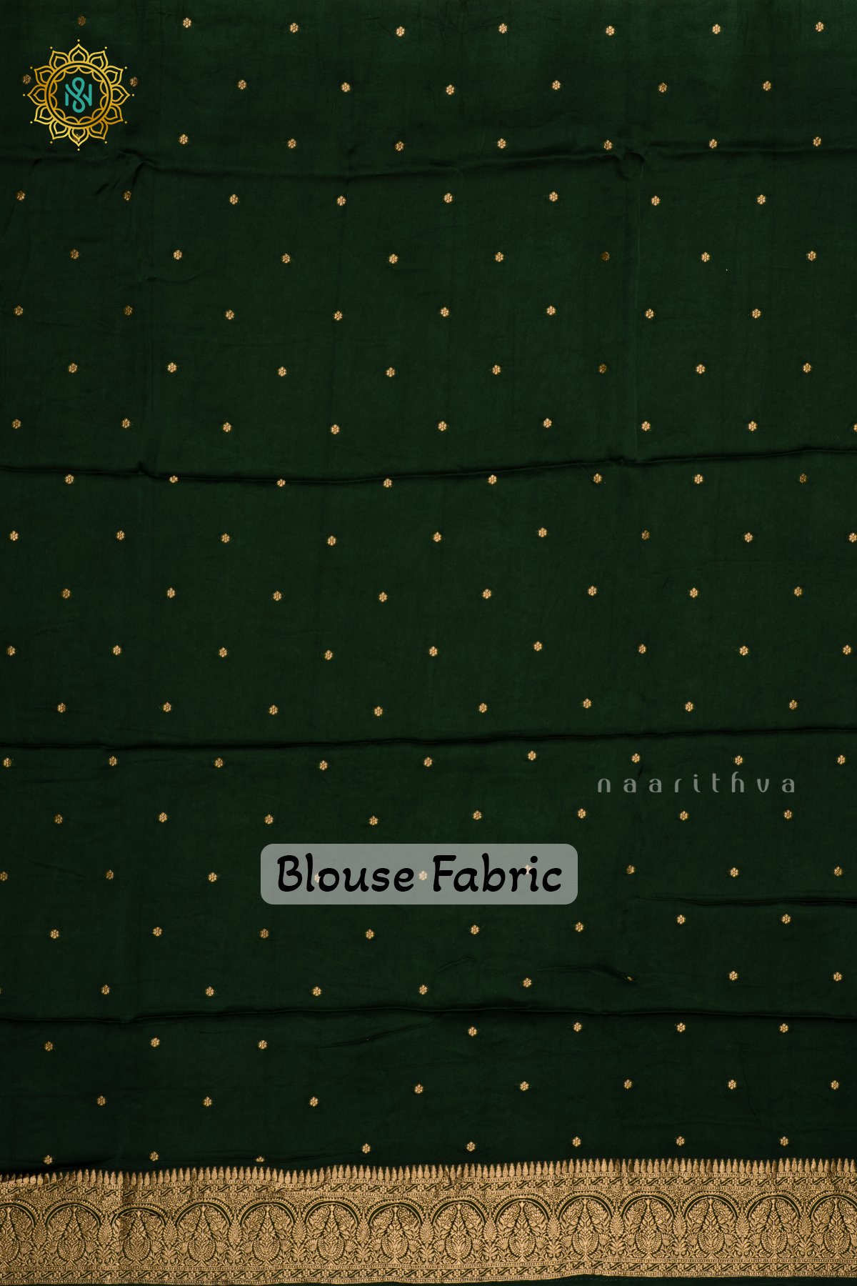 Red with Bottle Green Pure-Mix Banarasi Crepe Saree with All-Over Zari Buttas and a Contrast Zari Border