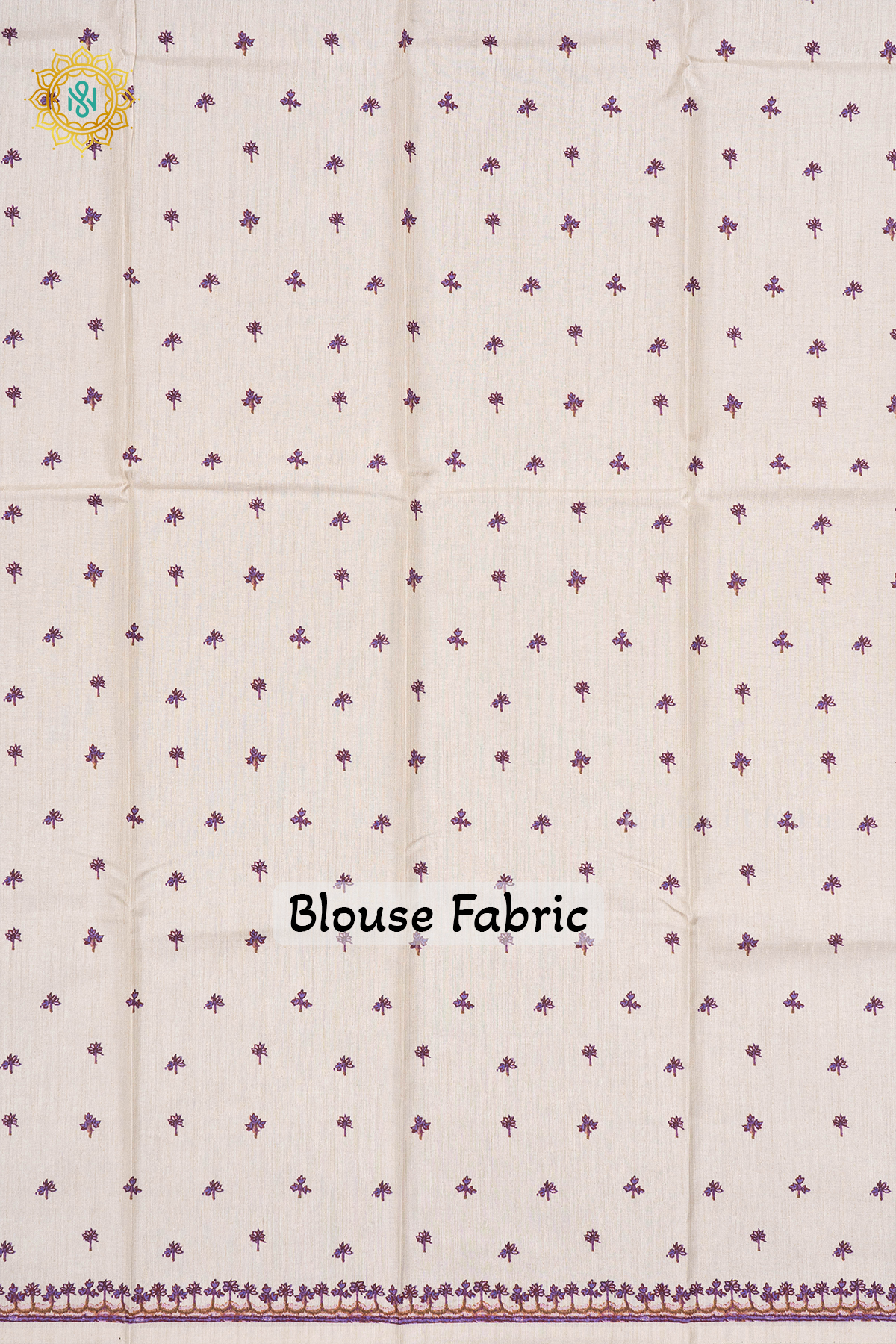 OFF WHITE WITH PURPLE - SEMI TUSSAR