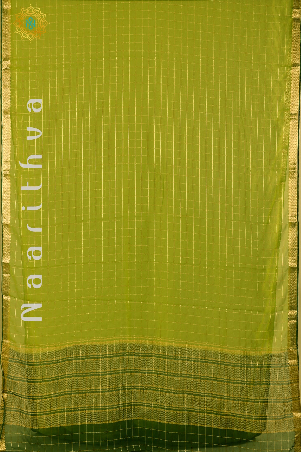 GREEN - CHIFFON GEORGETTE WITH CHECKED PATTERN