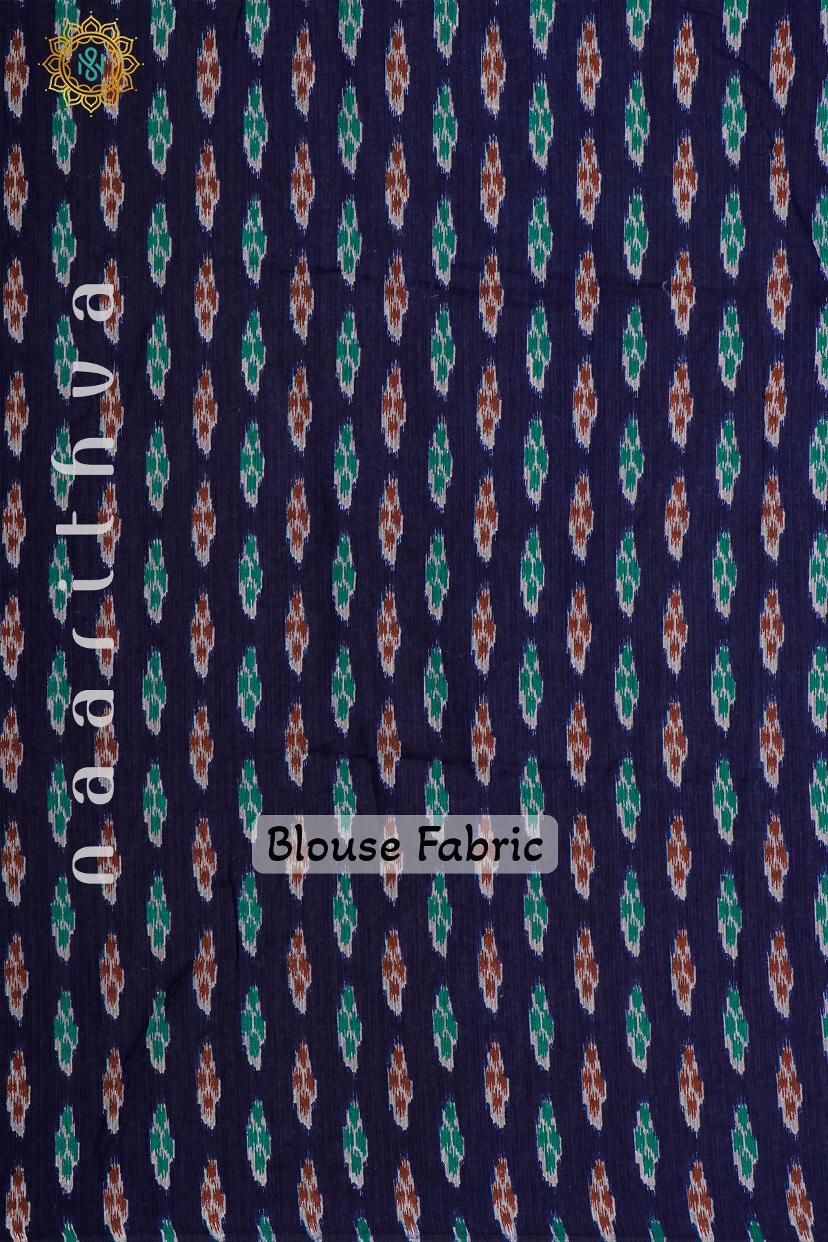 CYAN GREEN WITH NAVY BLUE - JUTE COTTON