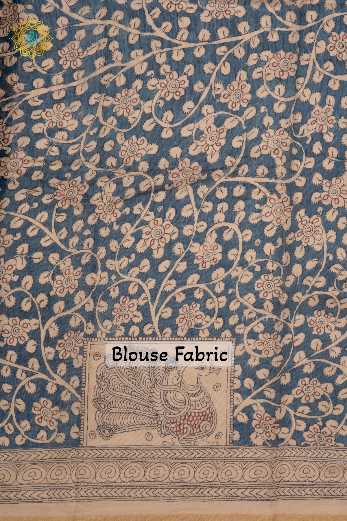 RED WITH BLUE AND OFF WHITE - LINEN BY COTTON