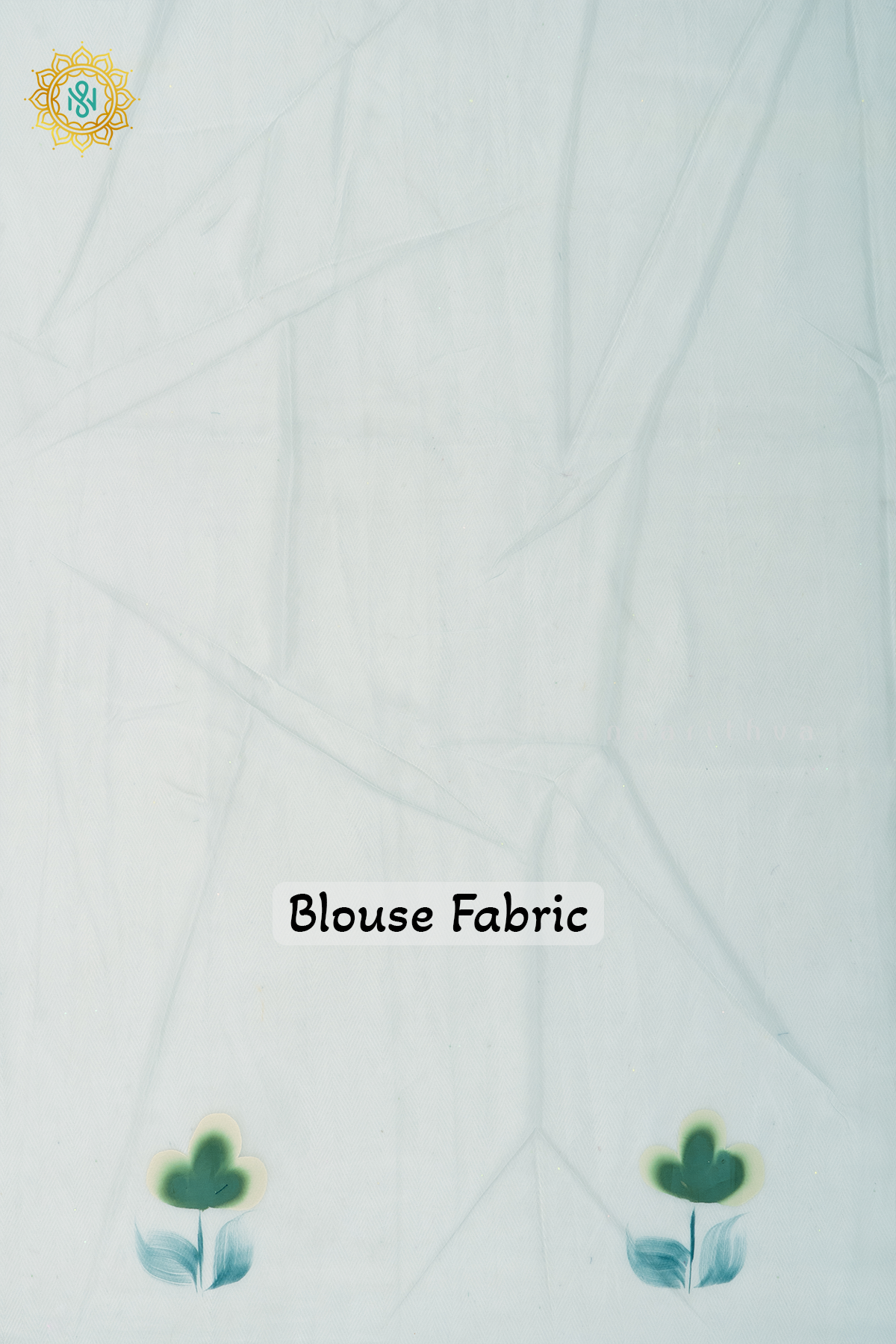 AQUA BLUE - ORGANZA HAND PAINTED