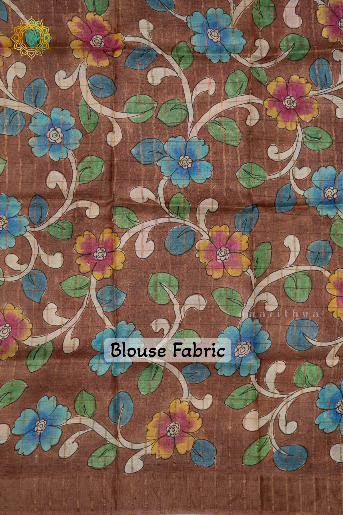 MUSTARD WITH BROWN - PURE TUSSAR SILK