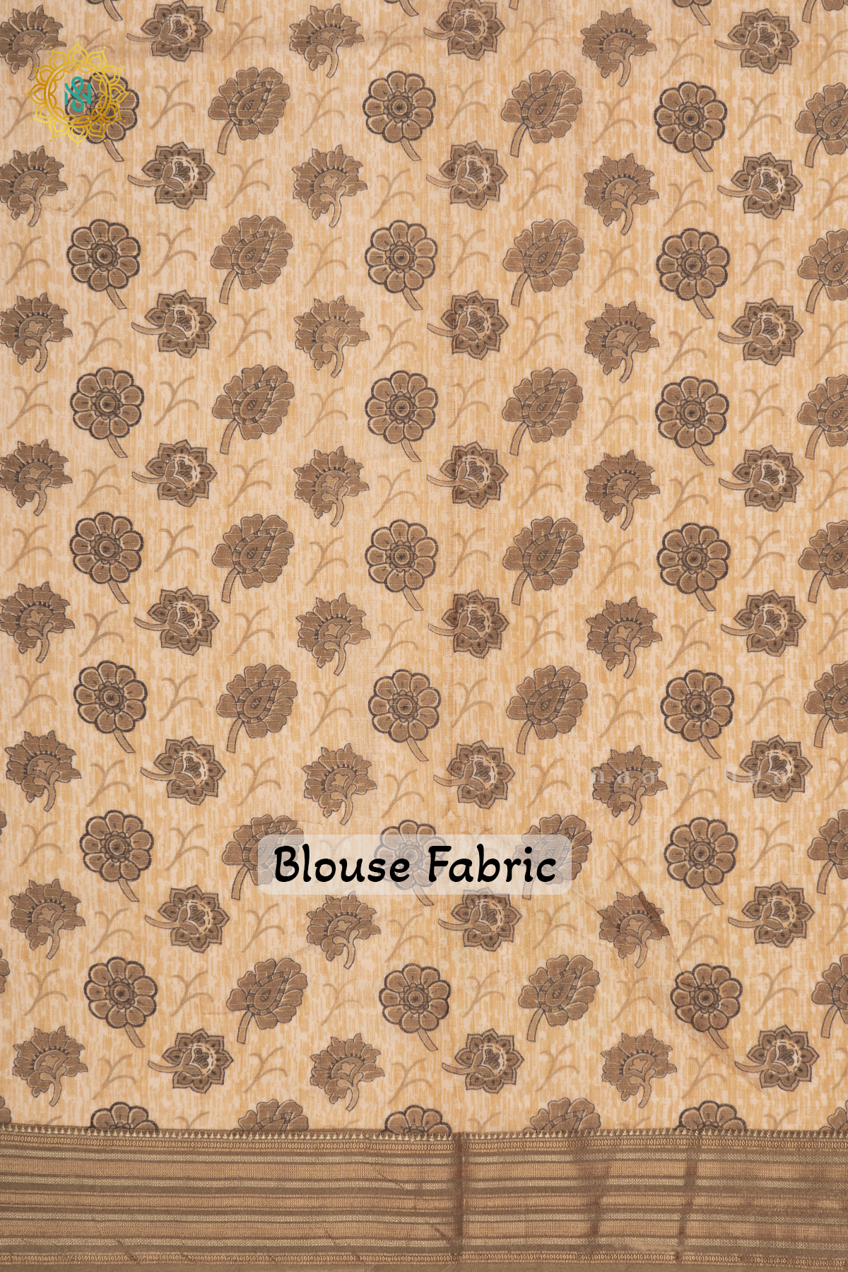 PARROT GREEN WITH BEIGE - SEMI CREPE SILK