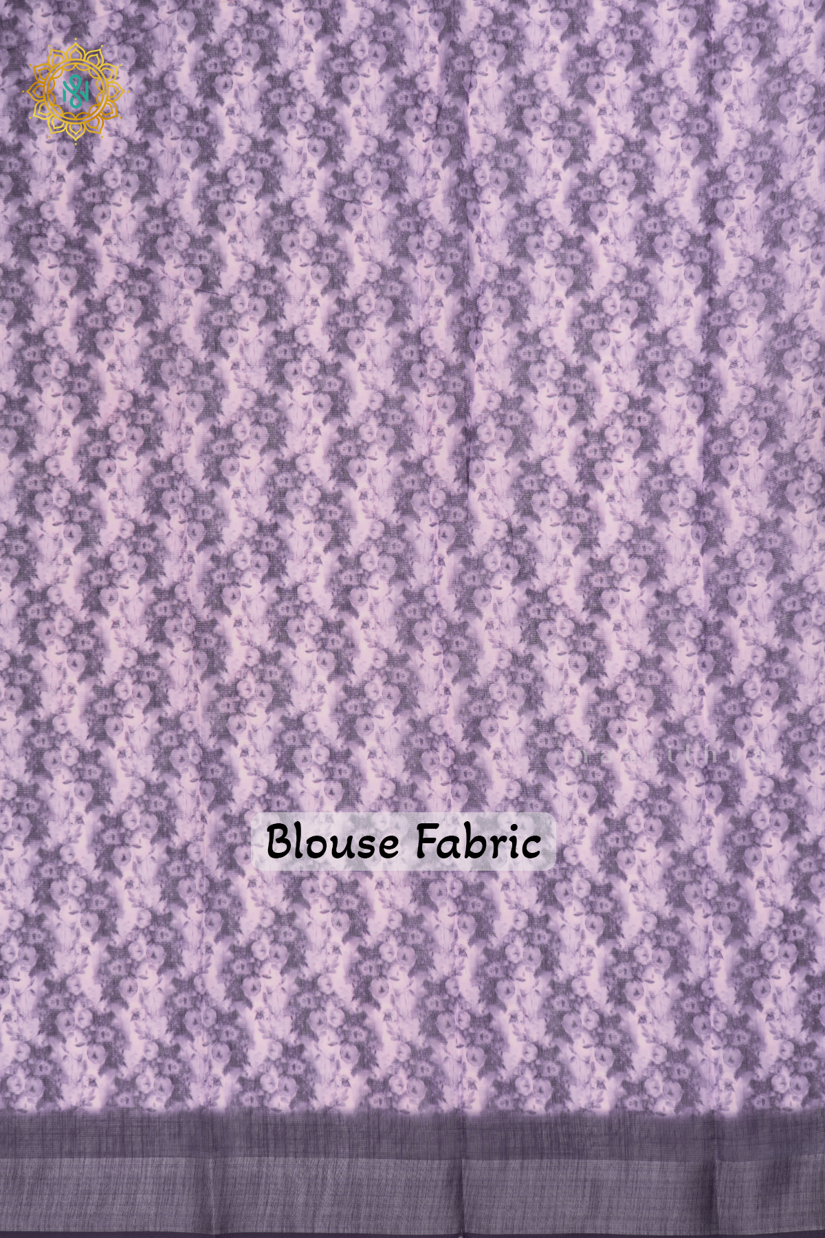 Purple Linen By Cotton Saree With Floral Printed Body