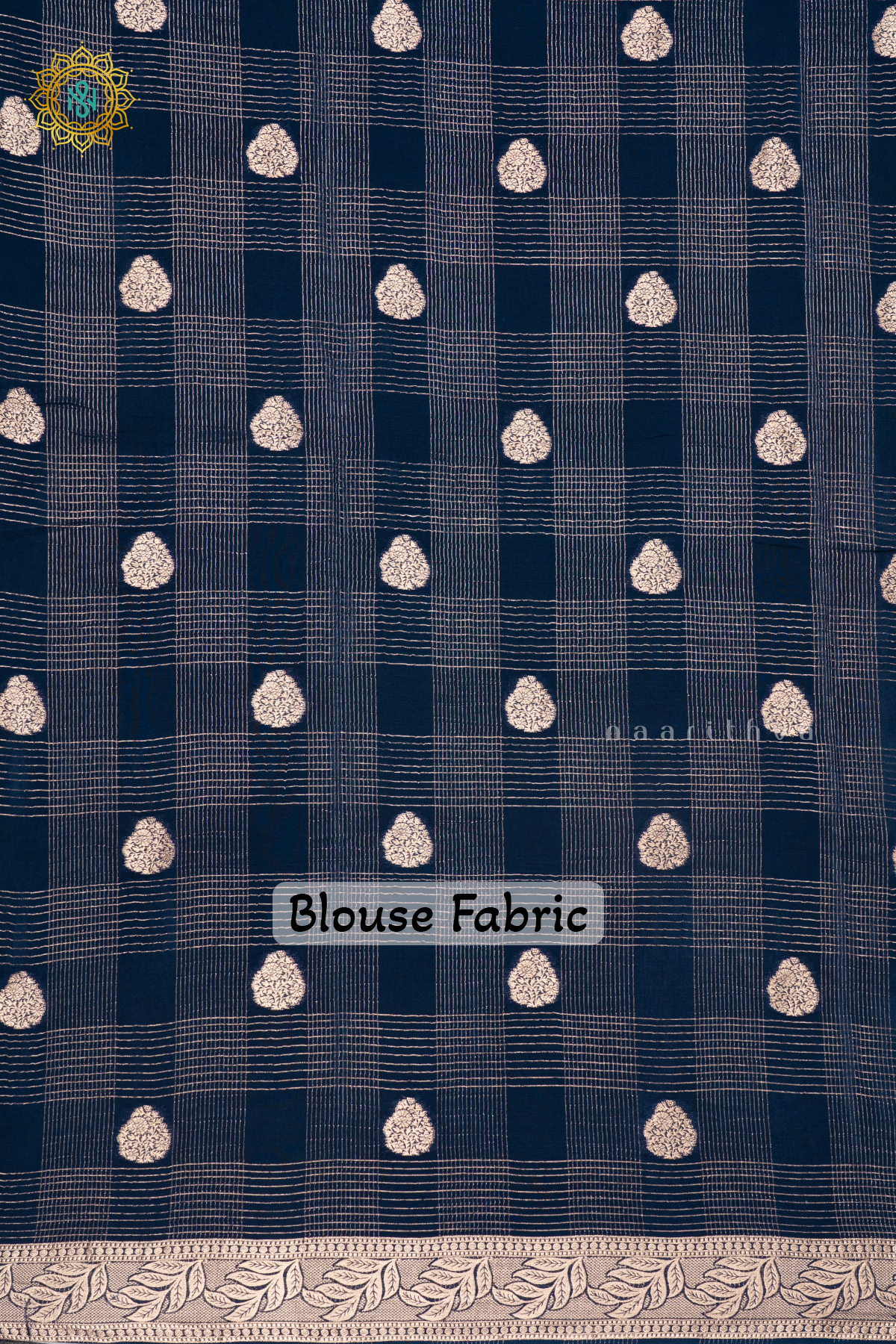 AQUA GREEN WITH NAVY BLUE - DOLA SILK