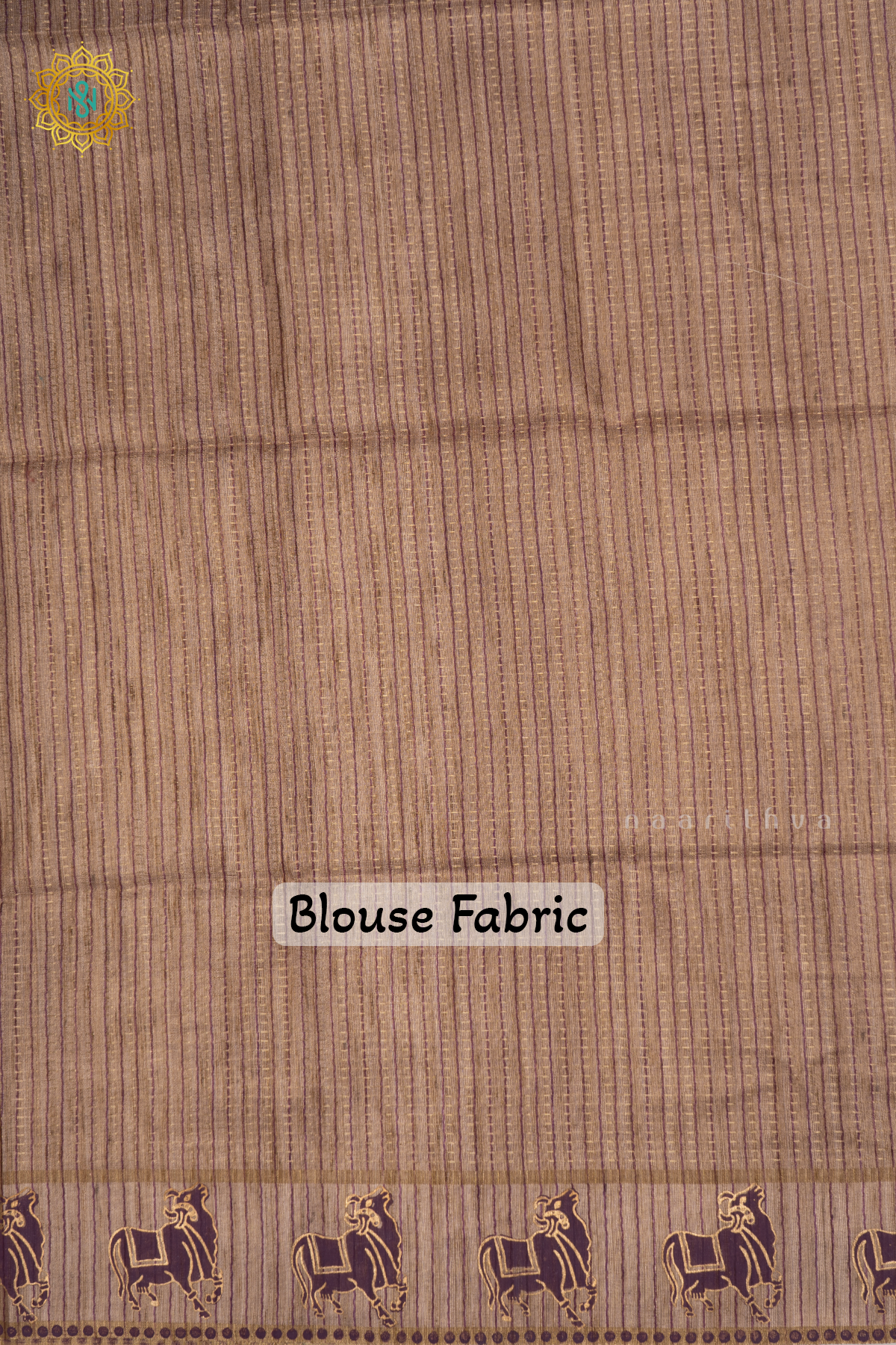 Rouge Pink With Beige Semi Tussar Silk Saree With Zari Stripes On The Body, Printed Border And Contrast Blouse