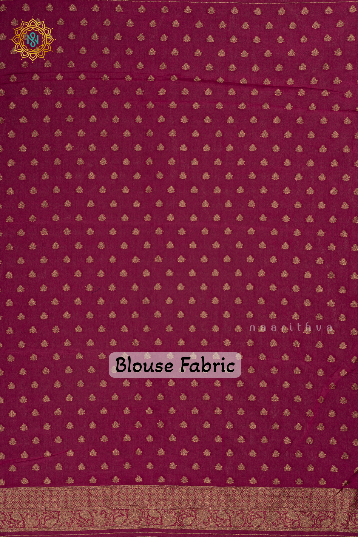 Pink - Semi georgette saree with allover zari buttas and zari border