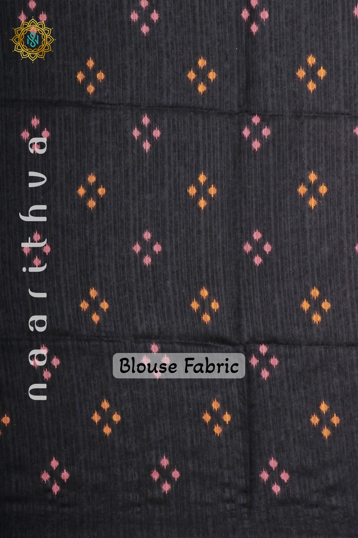 PEACHISH PINK WITH BLACK - JUTE COTTON