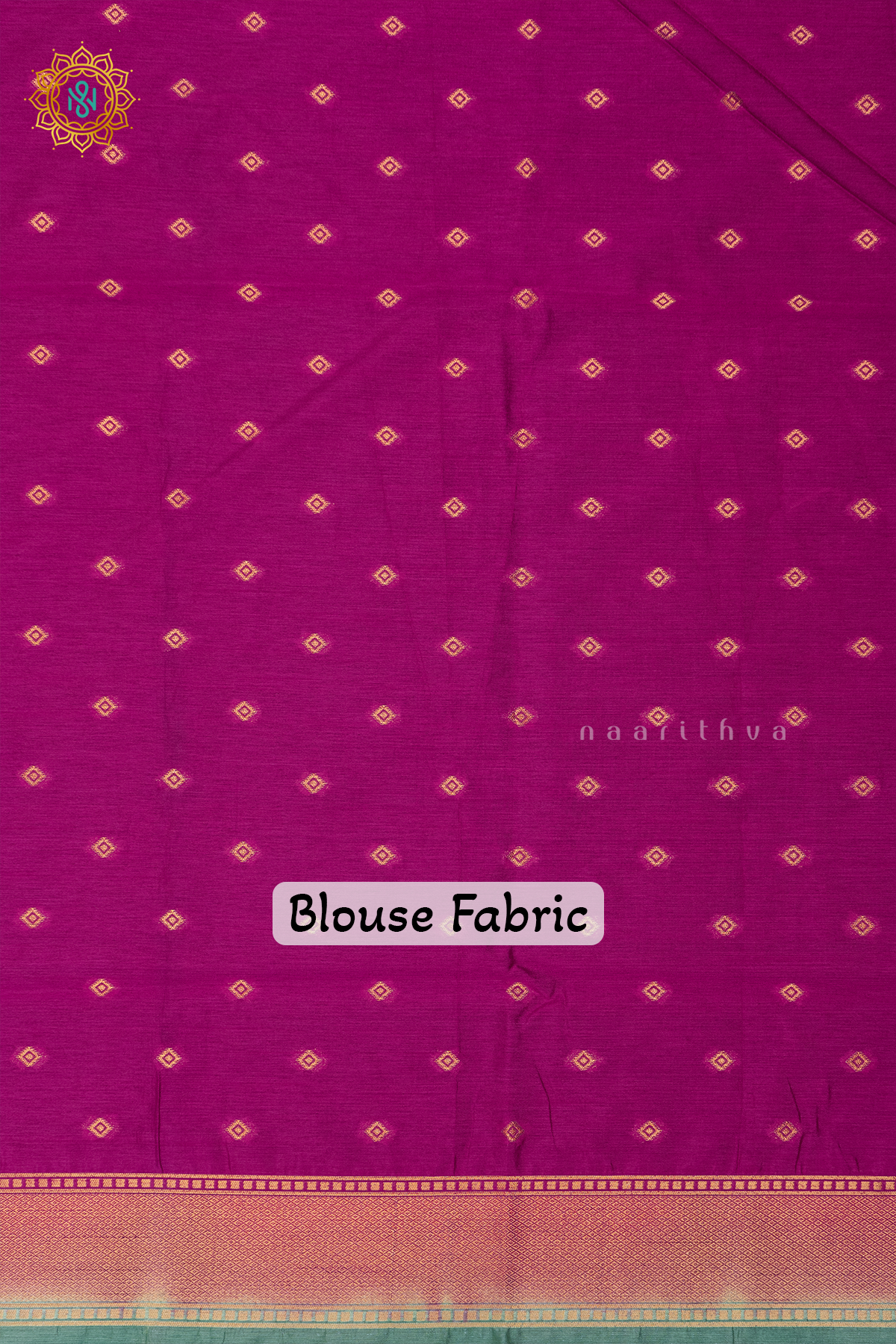 AQUA GREEN WITH PINK - SEMI RAW SILK
