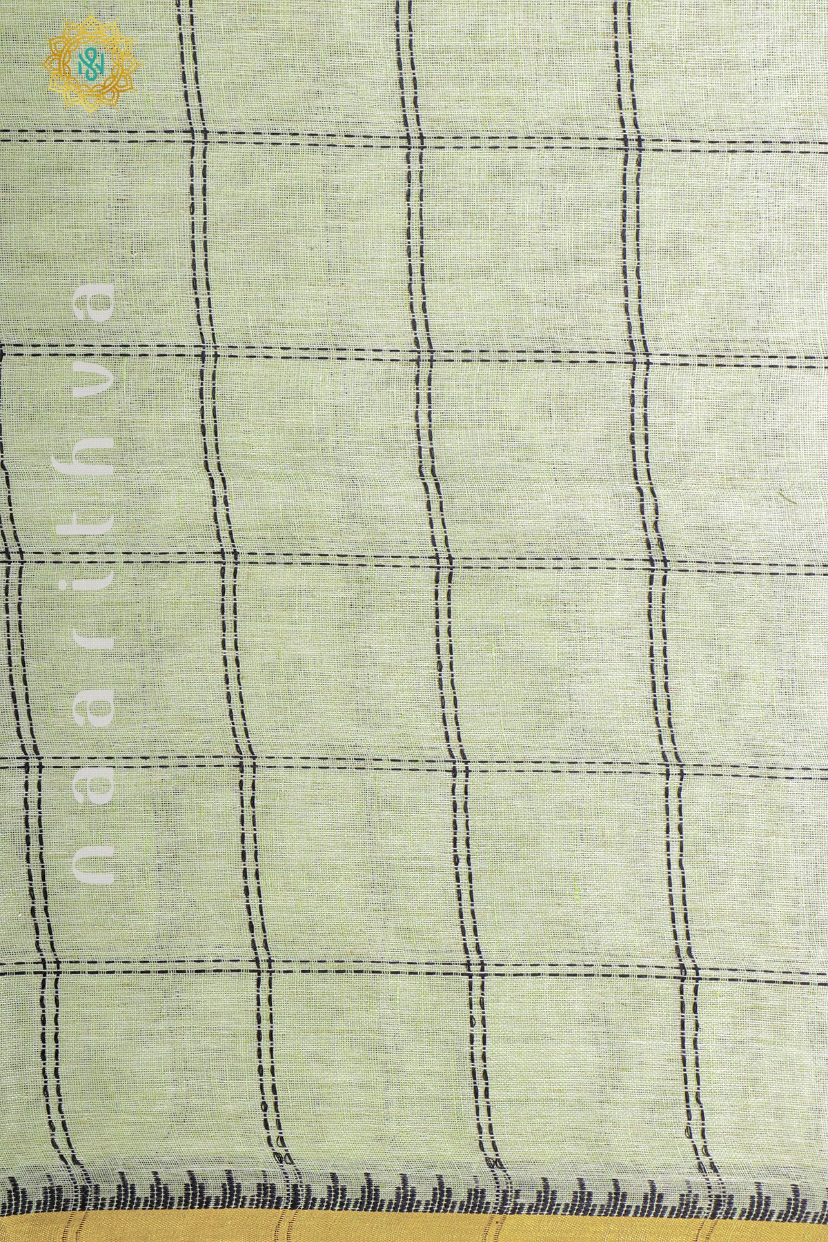 PISTA GREEN OFF WHITE - PURE LINEN