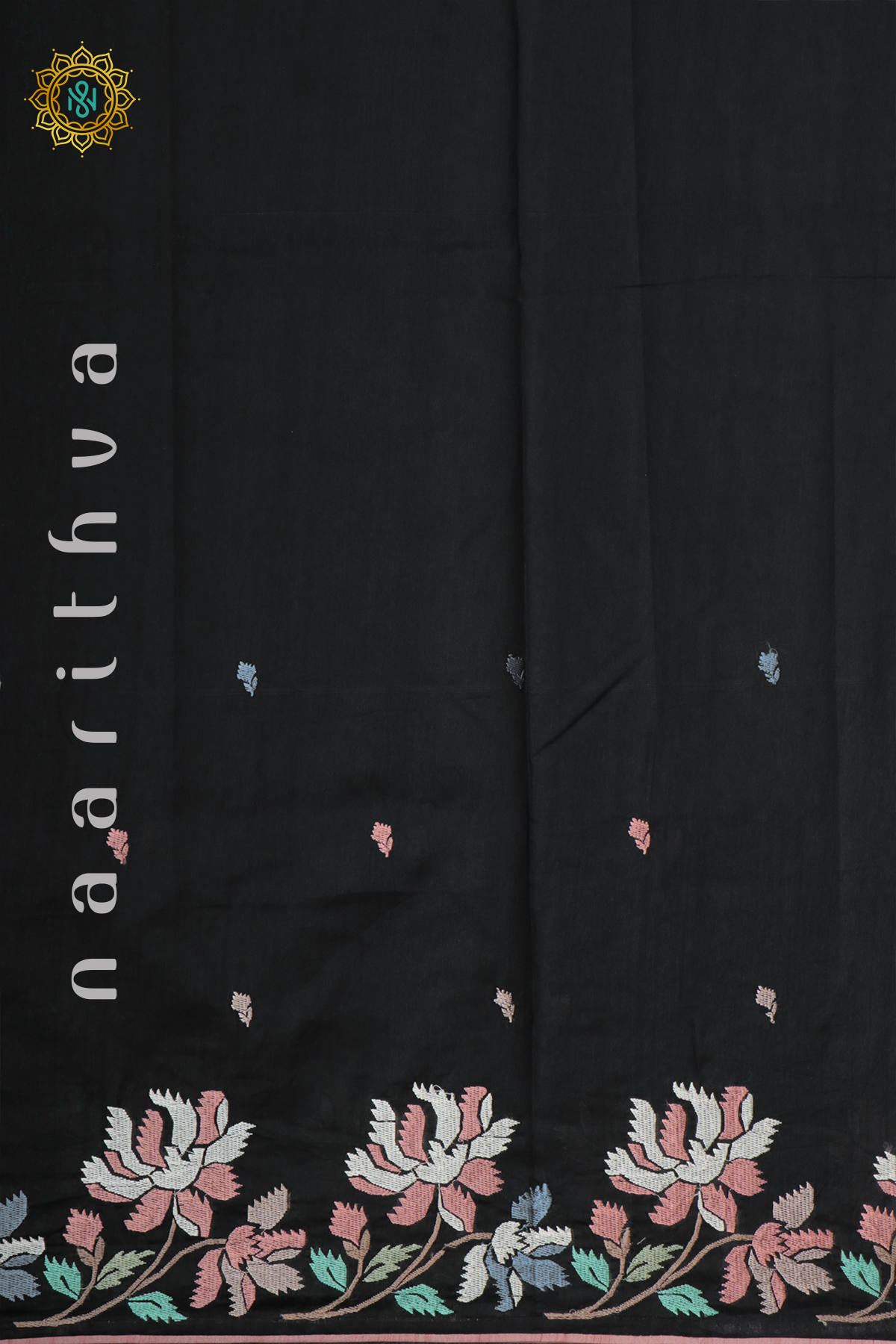 BLACK - SEMI TUSSAR SILK