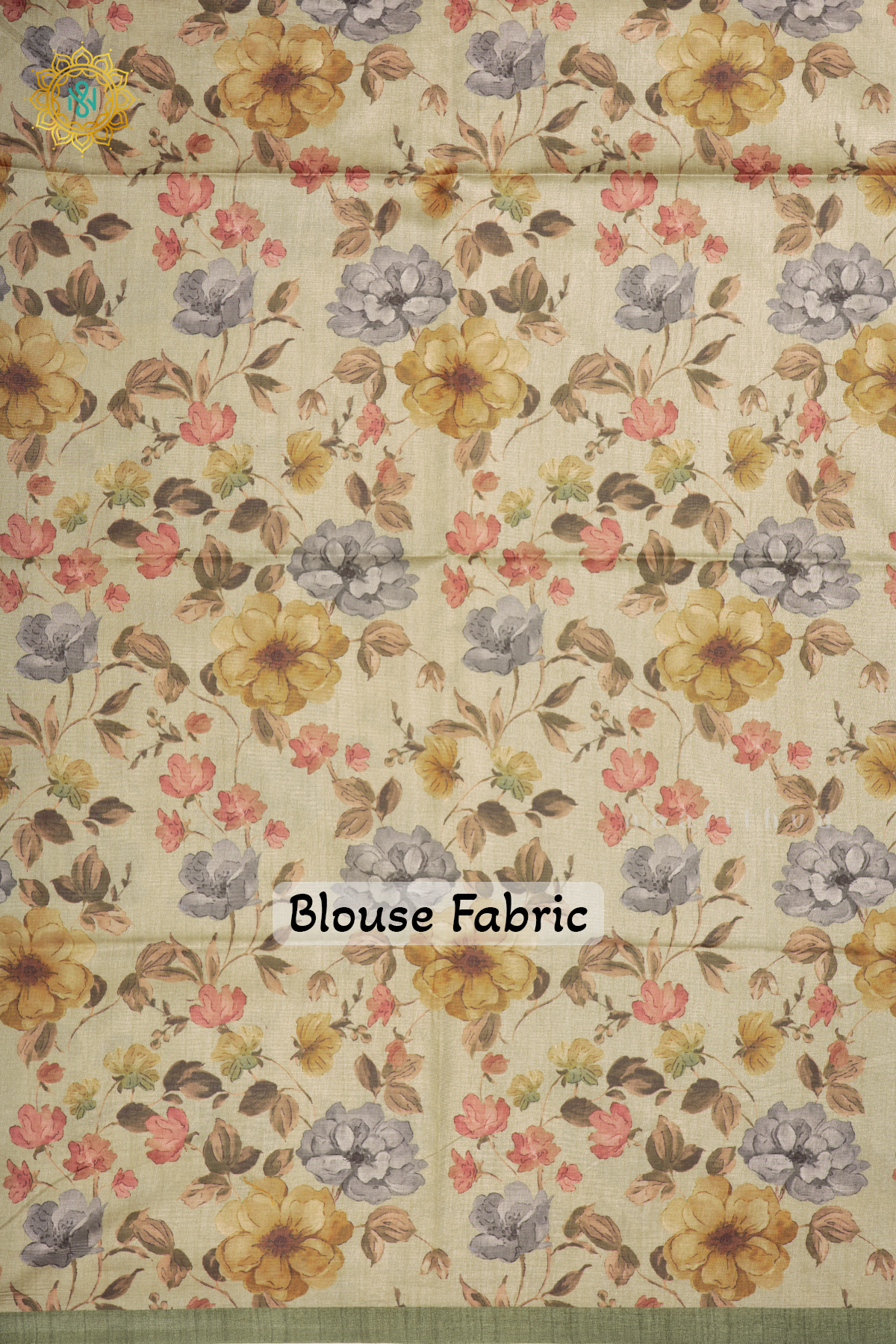 GREEN WITH BEIGE - SEMI TUSSAR SILK