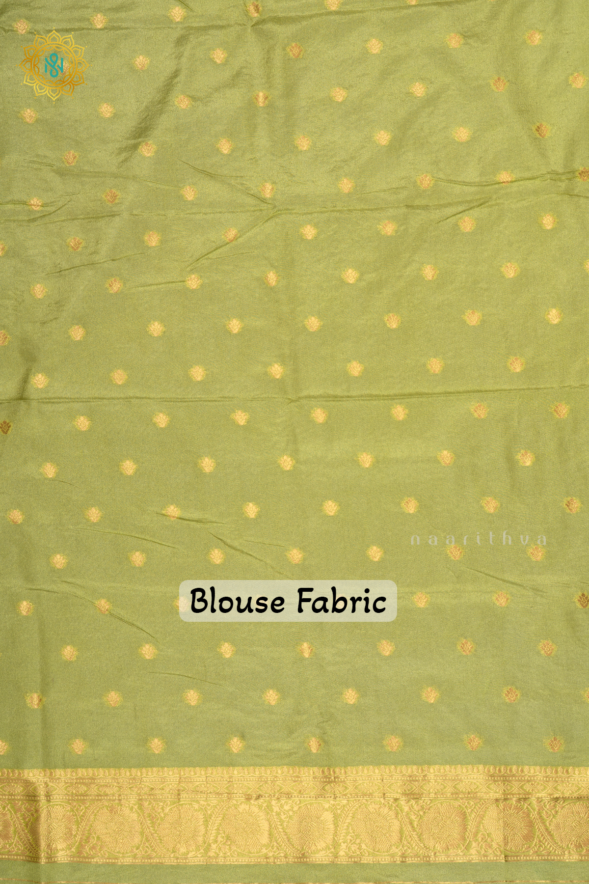 Navy Blue With Green Semi Crepe Georgette Saree With Brocade Body And Contrast Zari Border