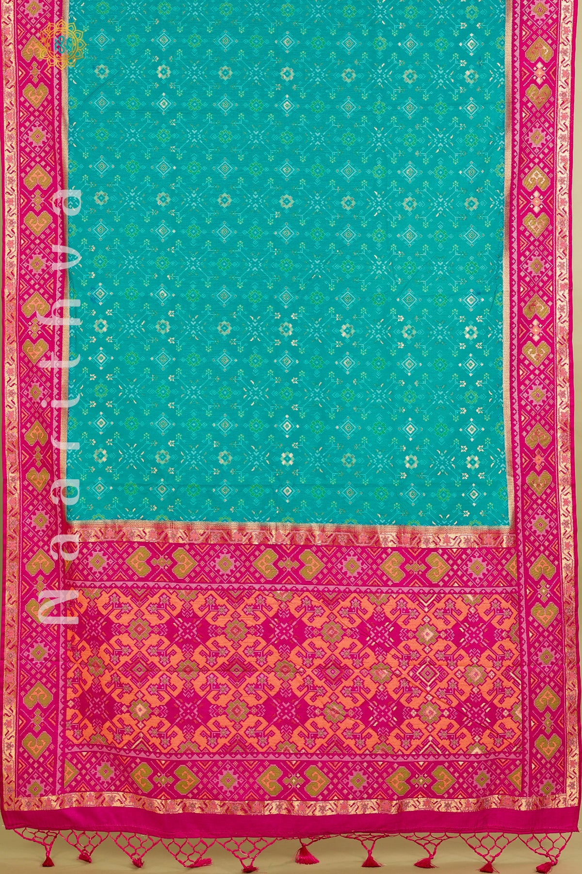 BLUE WITH PINK - SILK MIX PATOLA