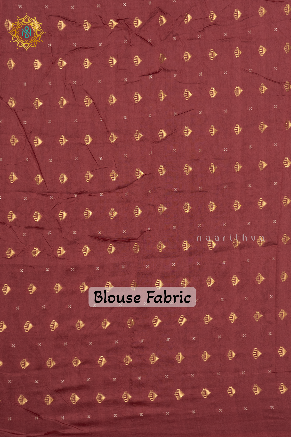PEACH WITH MAROON - SEMI CREPE SILK