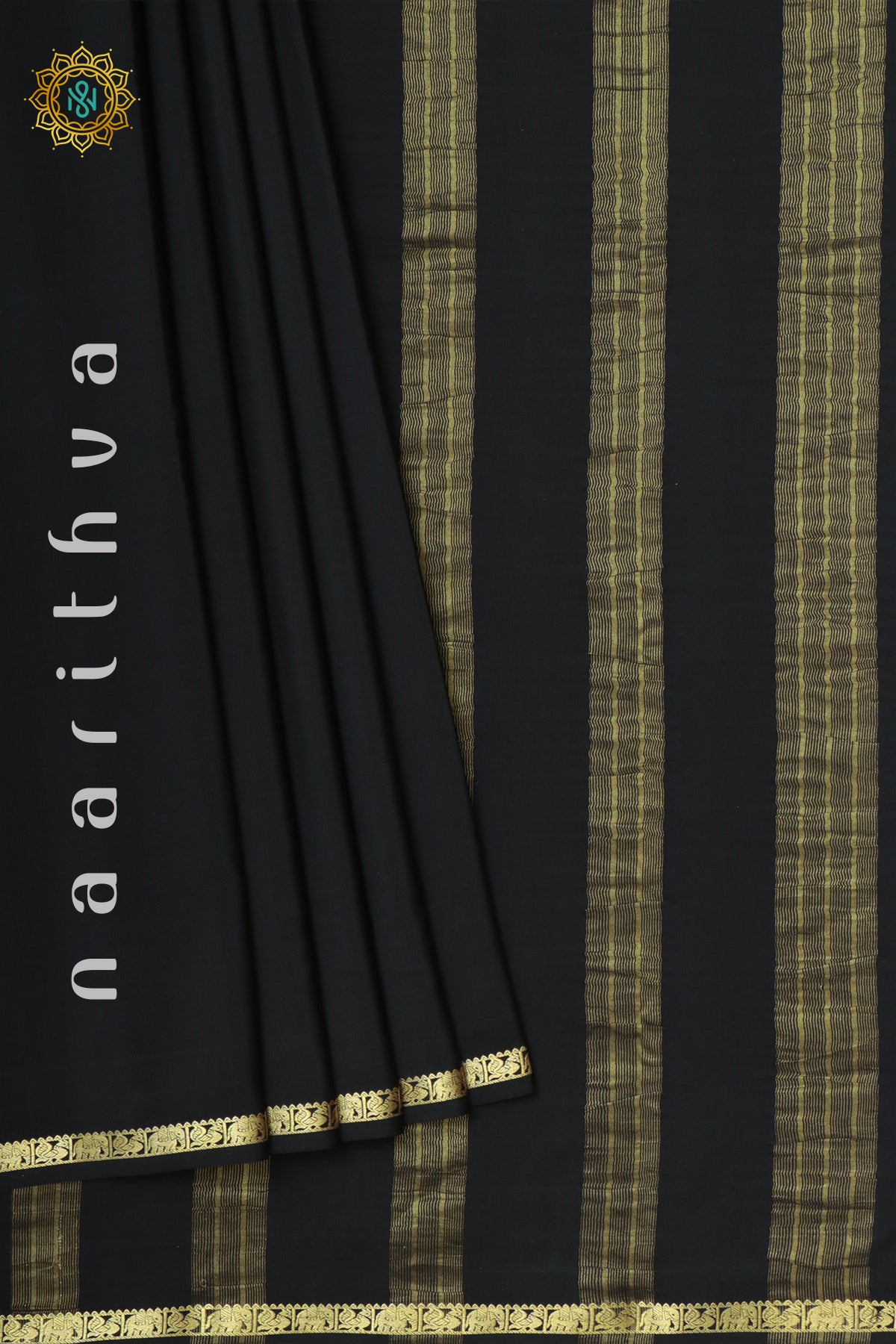 BLACK - PURE MYSORE CREPE SILK