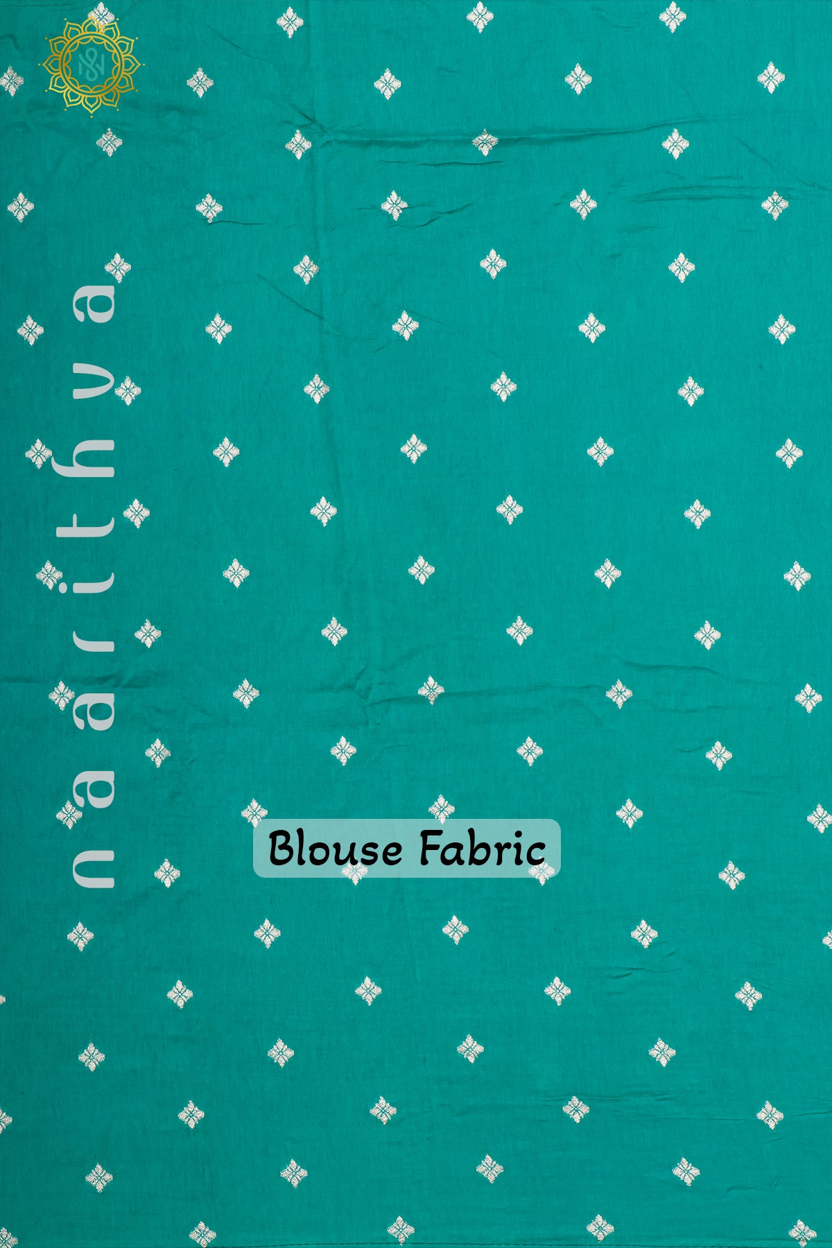 NAVY BLUE WITH AQUA GREEN - DOLA SILK