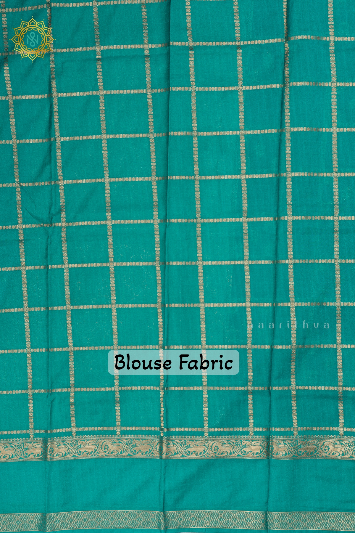 Navy Blue With Aqua Blue Semi Crepe Silk Saree All Over Zari Checks And Buttas With Contrast Zari Gap Border