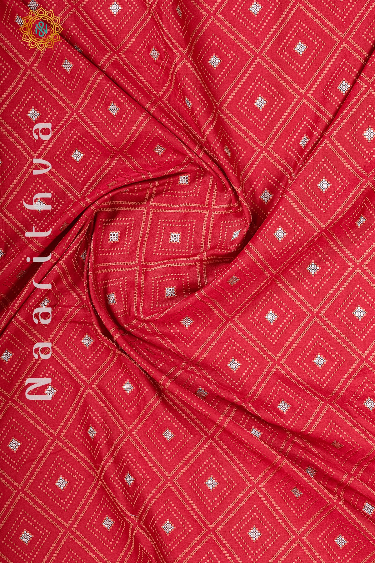 RED - SATIN SILK WITH TANCHOI WEAVING
